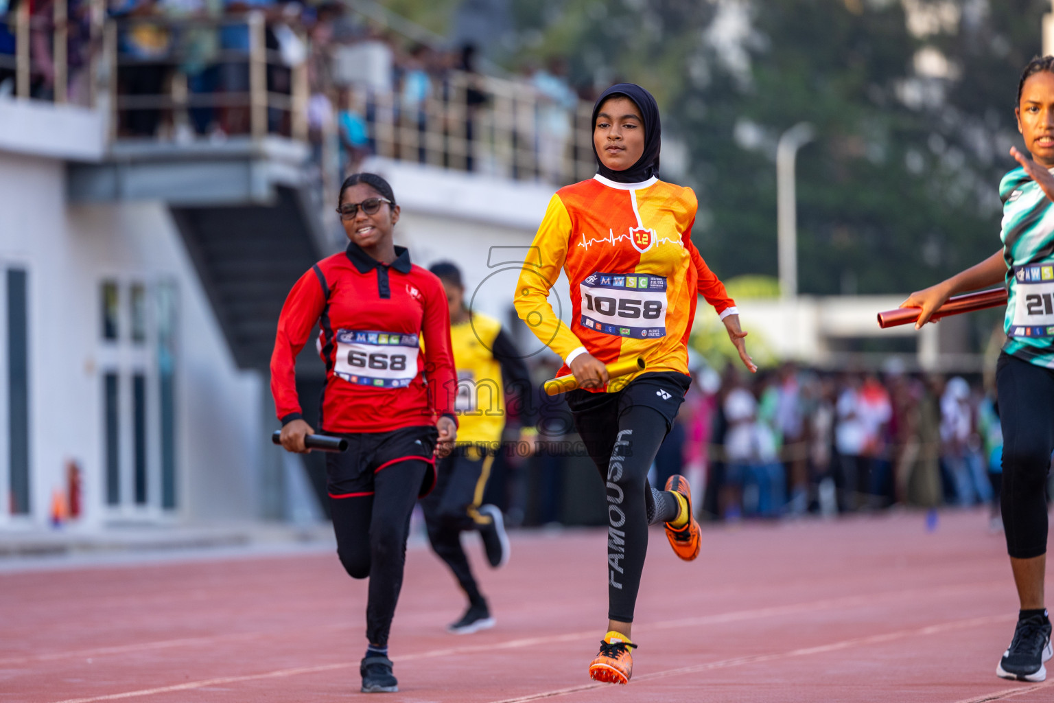 Day 5 of MWSC Interschool Athletics Championships 2024 held in Hulhumale Running Track, Hulhumale, Maldives on Wednesday, 13th November 2024. Photos by: Ismail Thoriq / Images.mv