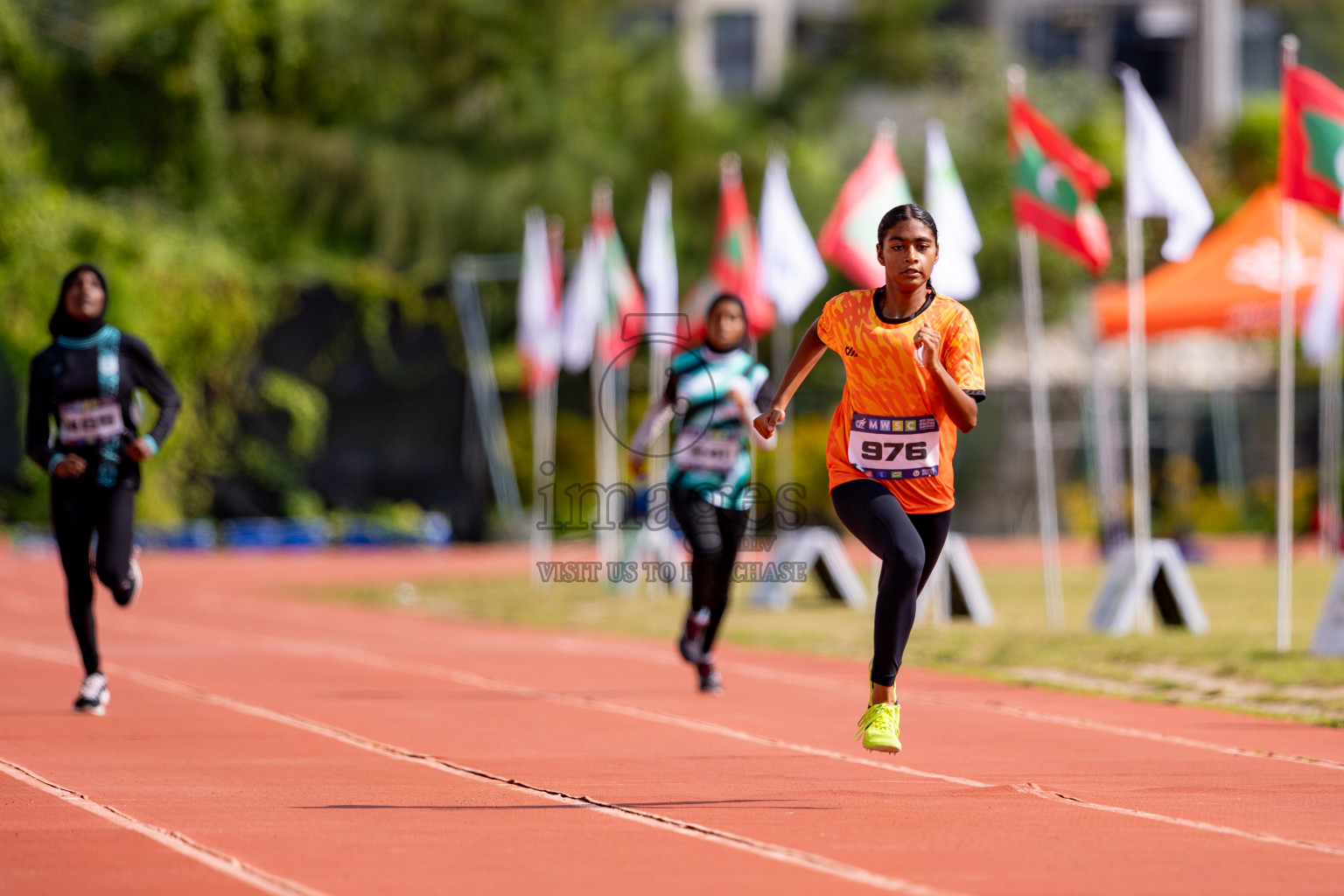 Day 3 of MWSC Interschool Athletics Championships 2024 held in Hulhumale Running Track, Hulhumale, Maldives on Monday, 11th November 2024. 
Photos by: Hassan Simah / Images.mv