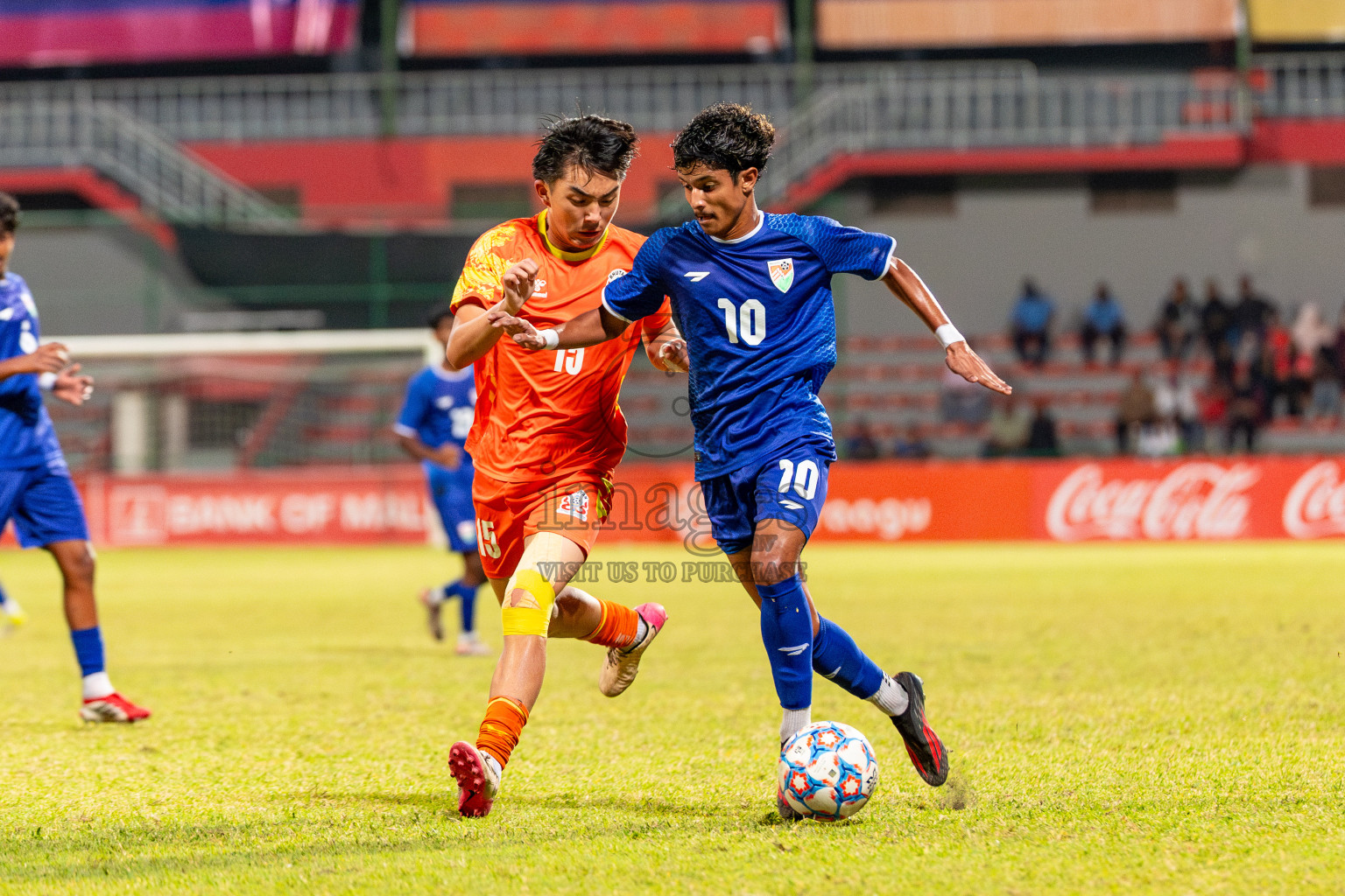 Bhutan vs Maldives in Day 3 of SAFF U20 Championship 2026 was held in National Football Stadium, Male' Maldives on Wednesday , 25th March 2026. Photos: Ismail Thoriq, Mohamed Mahfooz Moosa / images.mv