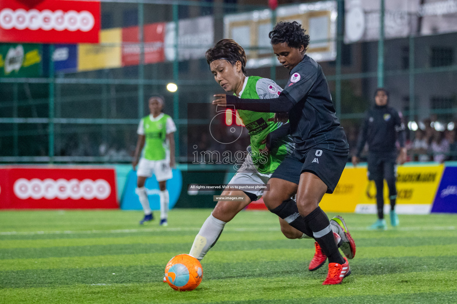 Club WAMCO vs DSC in the Semi Finals of 18/30 Women's Futsal Fiesta 2021 held in Hulhumale, Maldives on 14th December 2021. Photos: Ismail Thoriq / images.mv