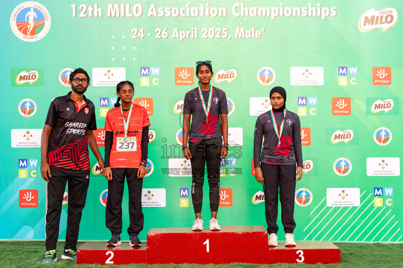 Day 2 of 12th Milo Association Championships was held in Ekuveni Track at Male', Maldives on Friday, 25th April 2025. Photos: Hassan Simah / images.mv