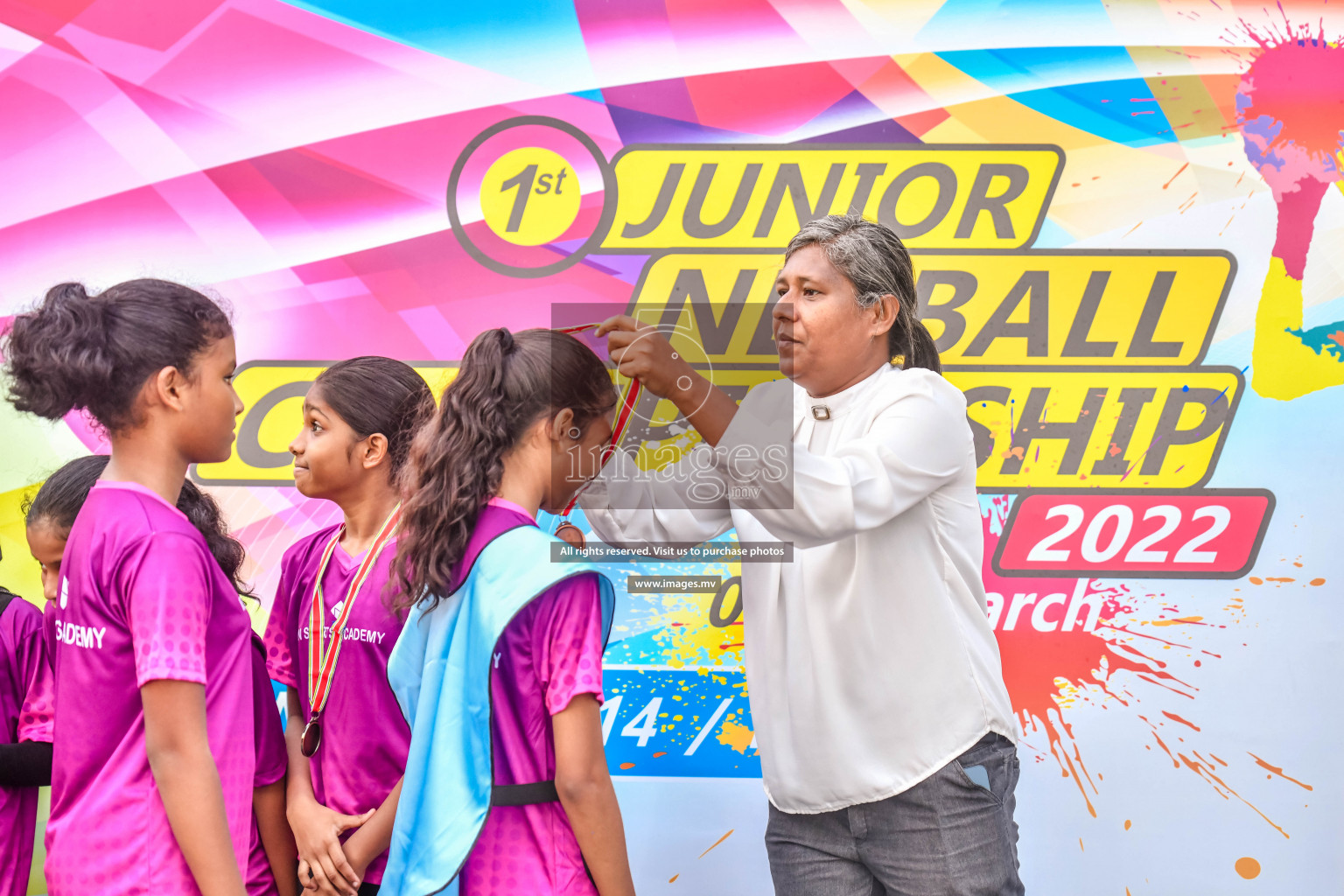 Final of Junior Netball Championship 2022 held in Male', Maldives on 19th March 2022. Photos by Nausham Waheed