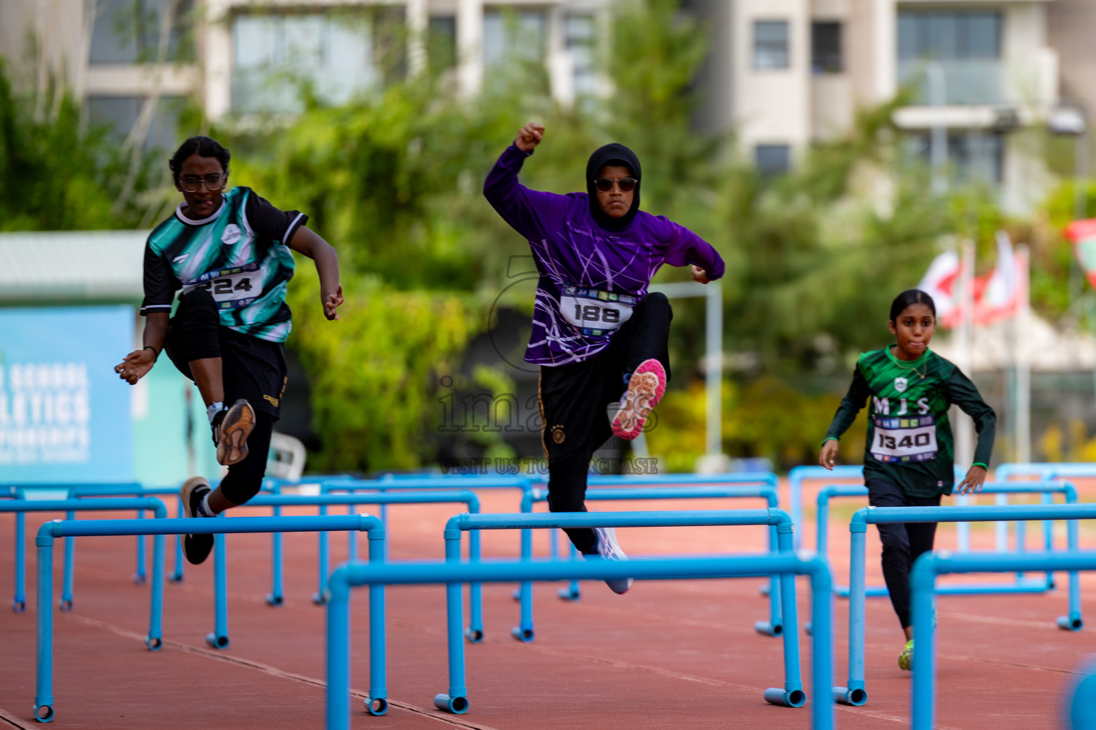 Day 2 of MWSC Interschool Athletics Championships 2024 held in Hulhumale Running Track, Hulhumale, Maldives on Sunday, 10th November 2024. 
Photos by: Hassan Simah / Images.mv