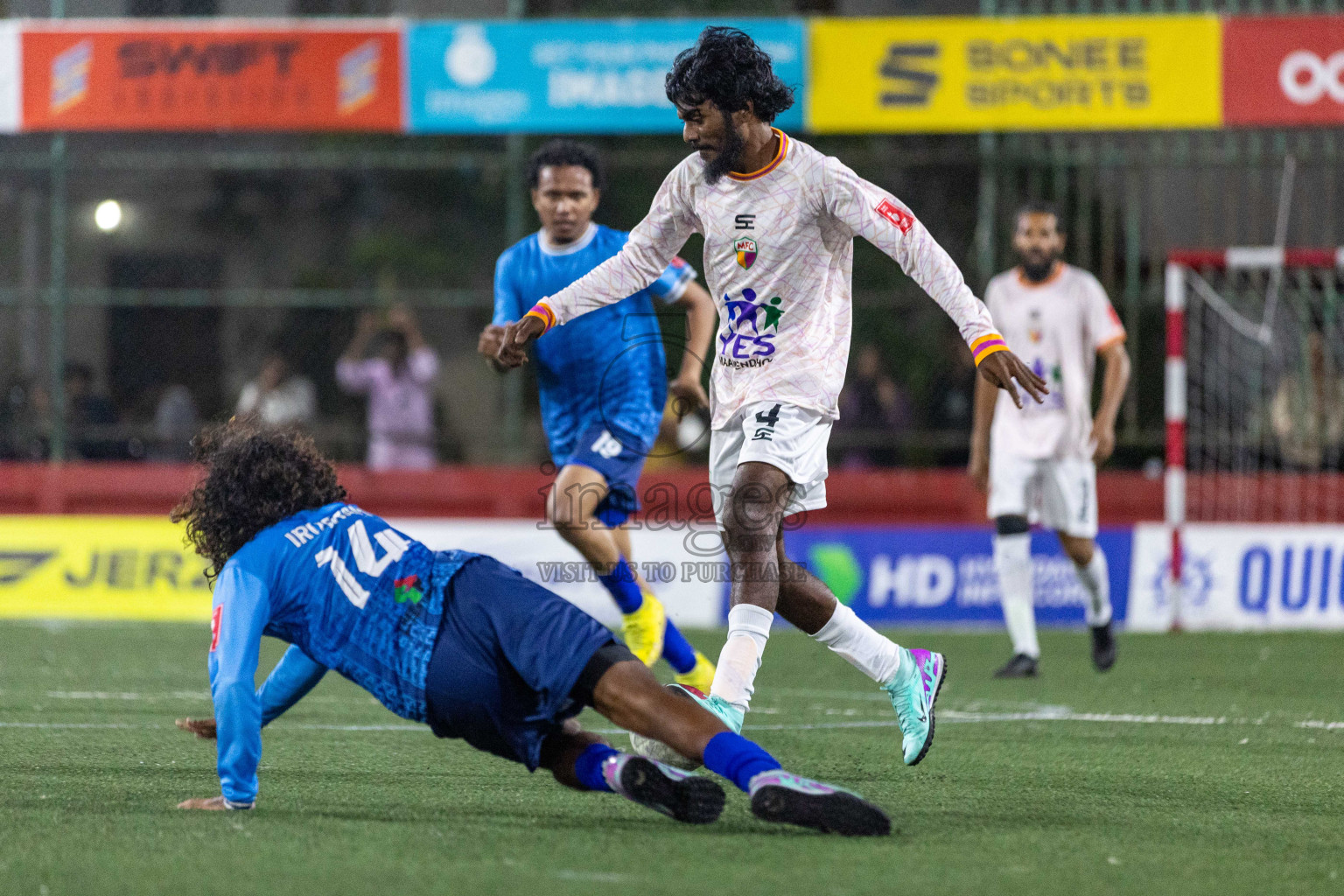 GA Gemanafushi vs GA Maamendhoo in Day 19 of Golden Futsal Challenge 2024 was held on Friday, 2nd February 2024 in Hulhumale', Maldives Photos: Nausham Waheed / images.mv