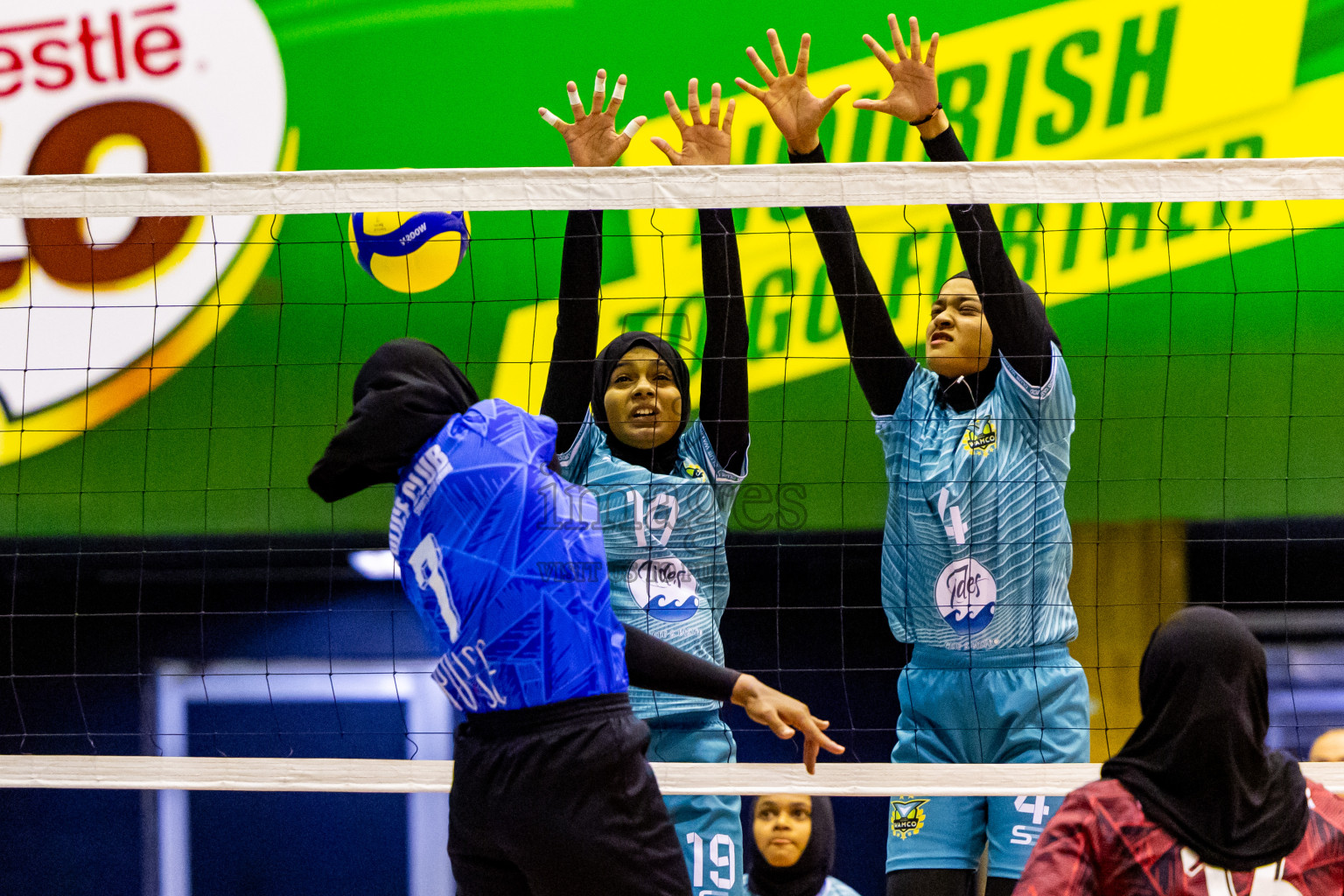 Club WAMCO vs Police Club in the final of National Volleyball Championship 2024 (women's division) was held in Social Center Indoor Hall on Thursday, 24th October 2024. Photos: Nausham Waheed/ images.mv