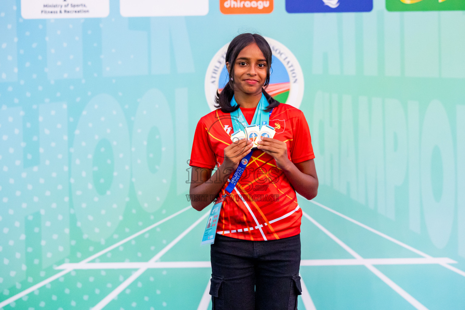 Day 6 of MWSC Interschool Athletics Championships 2024 held in Hulhumale Running Track, Hulhumale, Maldives on Thursday, 14th November 2024. Photos by: Nausham Waheed / Images.mv