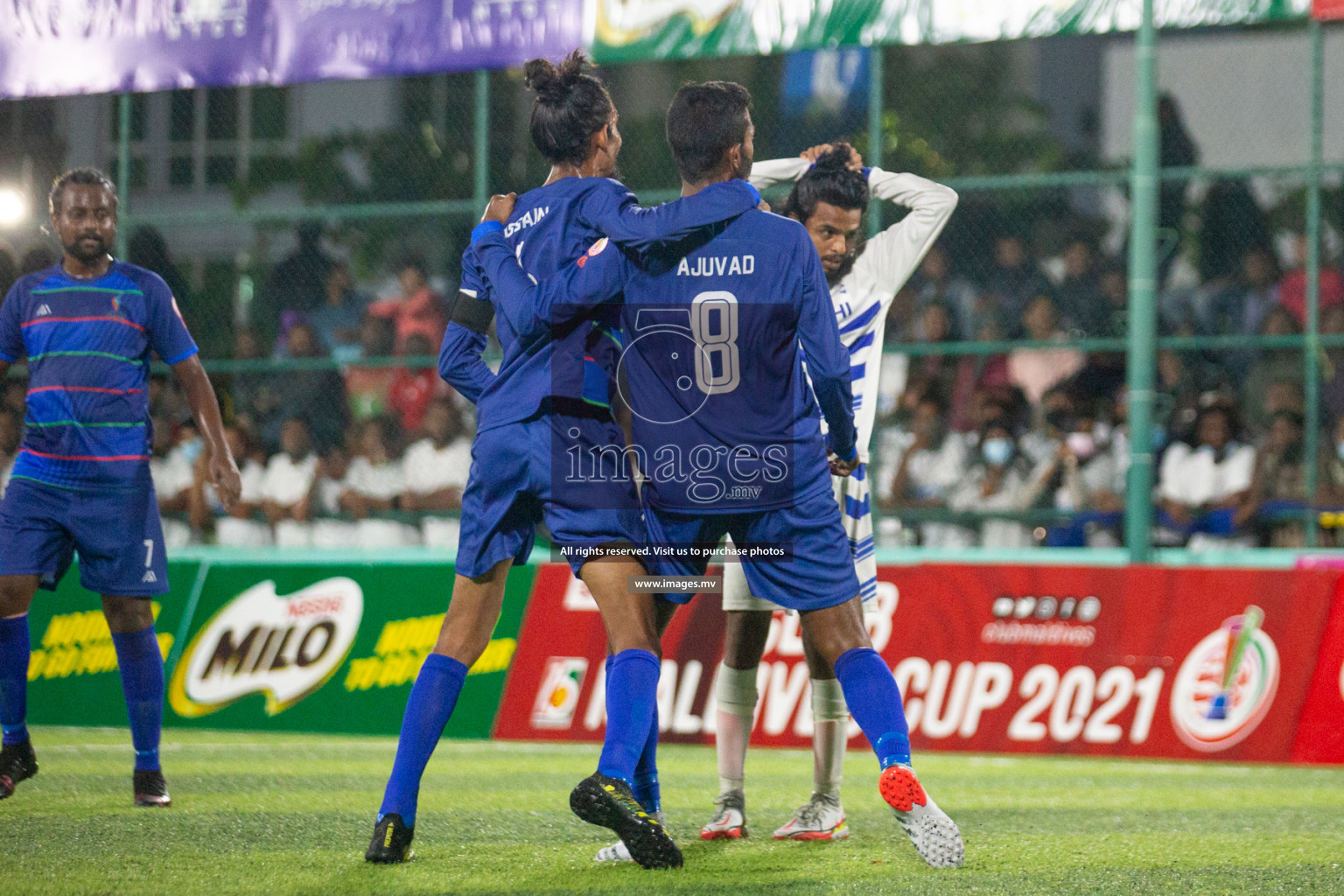 STO RC Vs Team Fenaka in the Quarter Finals of Club Maldives 2021 held in Hulhumale, Maldives on 13 December 2021. Photos: Nasam Thaufeeq