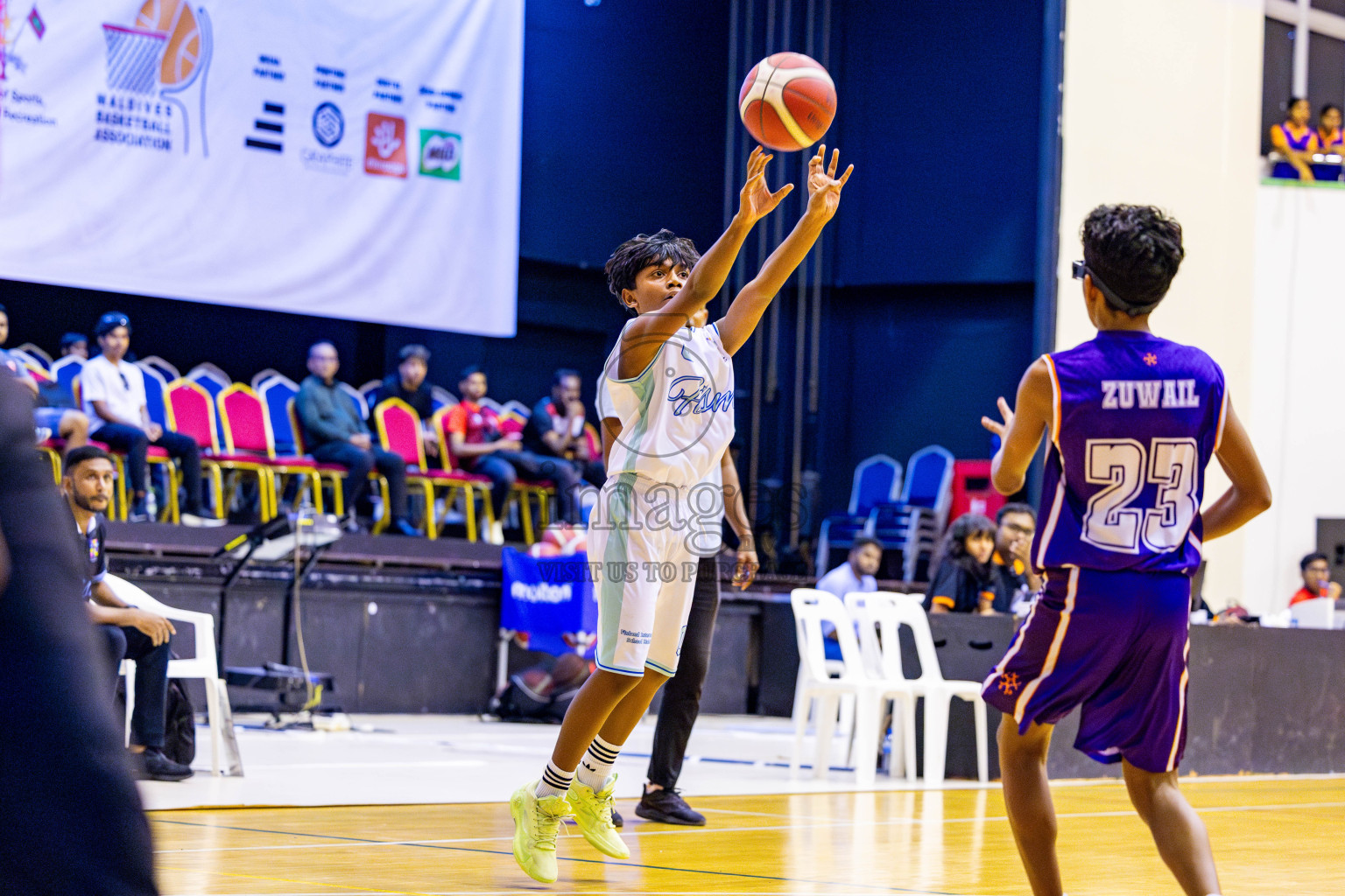 Ghiyasuddin International School vs Finland International School in day 28 of Junior Basketball Championship 2024 was held in Social Center, Male', Maldives on Thursday, 12th December 2024. Photos: Nausham Waheed / images.mv