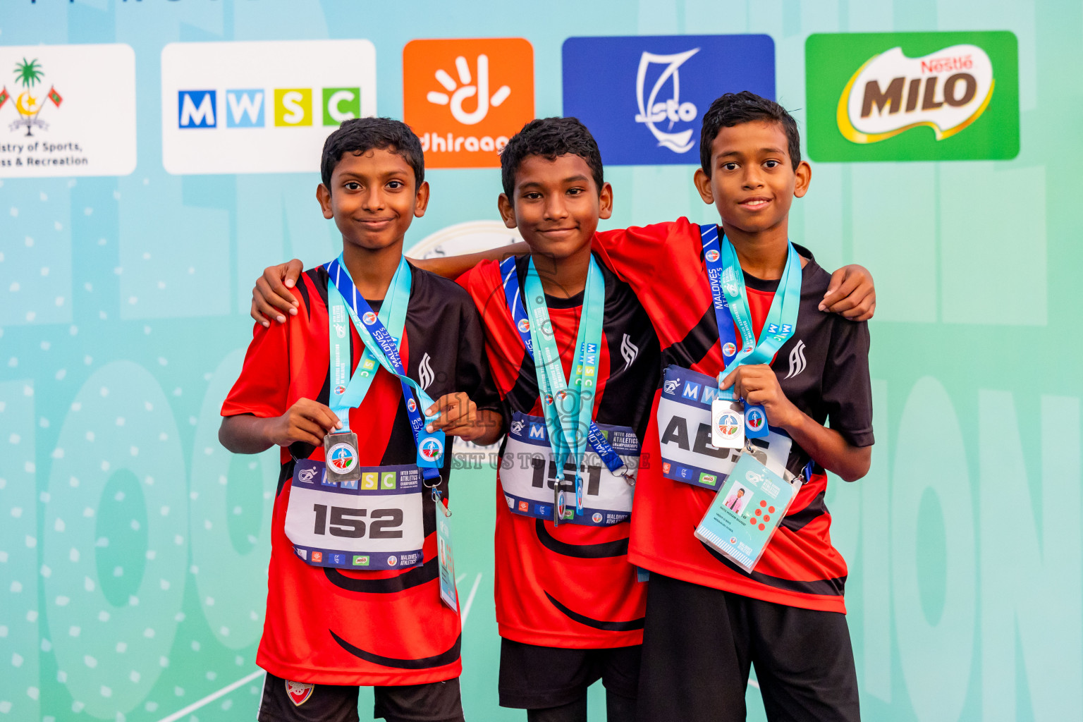 Day 6 of MWSC Interschool Athletics Championships 2024 held in Hulhumale Running Track, Hulhumale, Maldives on Thursday, 14th November 2024. Photos by: Nausham Waheed / Images.mv