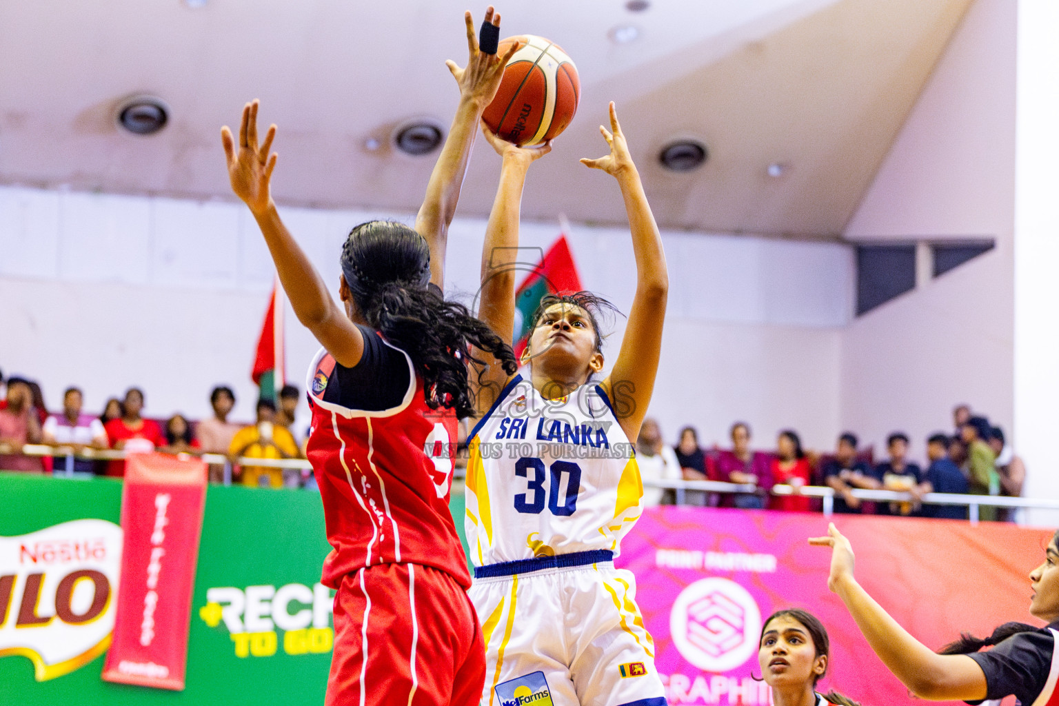 Maldives vs SriLanka in Day 2 of Under 16 Woman's Asian Cup SABA Qualifiers 2025 was held in Social Center, Male', Maldives on Friday, 13th June 2025. Photos: Nausham Waheed / images.mv