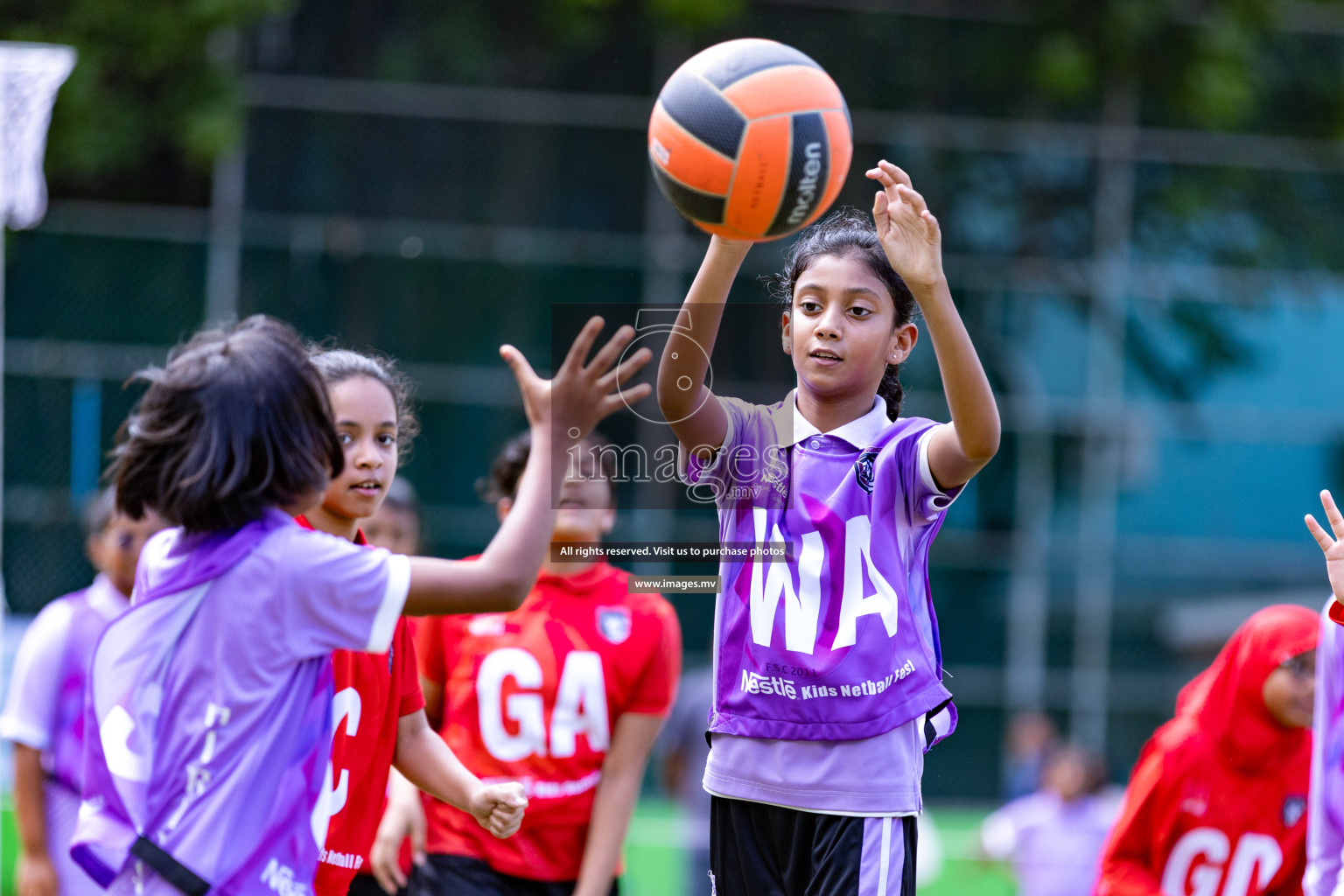 Day 1 of Nestle' Kids Netball Fiesta 2023 held in Henveyru Stadium, Male', Maldives on Thursday, 30th November 2023. Photos by Nausham Waheed / Images.mv