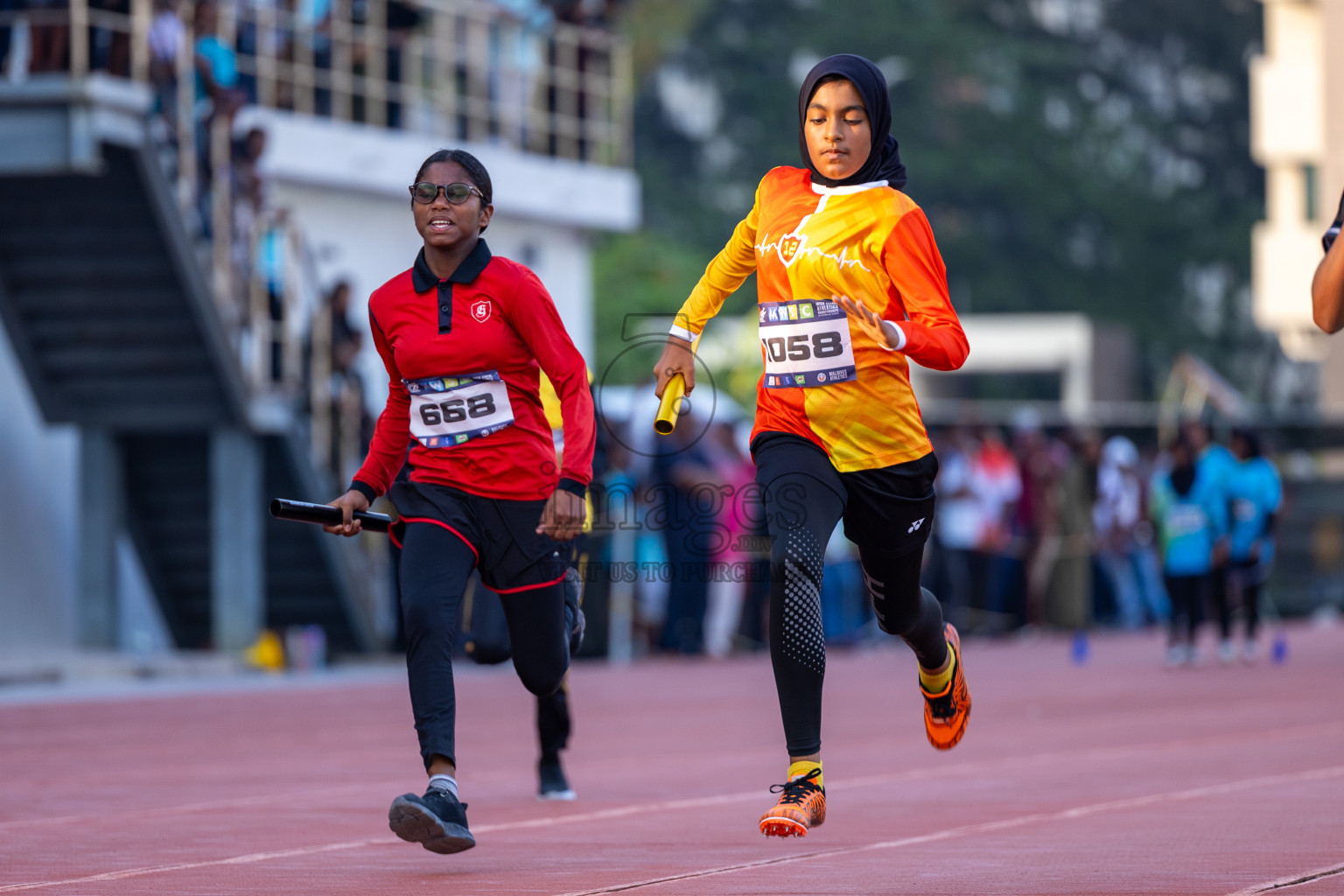 Day 5 of MWSC Interschool Athletics Championships 2024 held in Hulhumale Running Track, Hulhumale, Maldives on Wednesday, 13th November 2024. Photos by: Ismail Thoriq / Images.mv