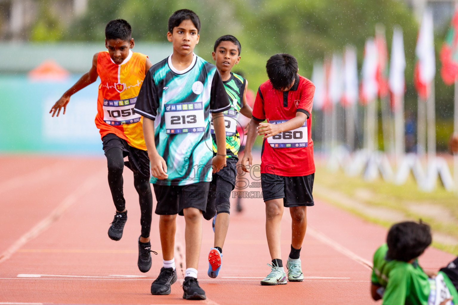 Day 3 of MWSC Interschool Athletics Championships 2024 held in Hulhumale Running Track, Hulhumale, Maldives on Monday, 11th November 2024. 
Photos by: Hassan Simah / Images.mv