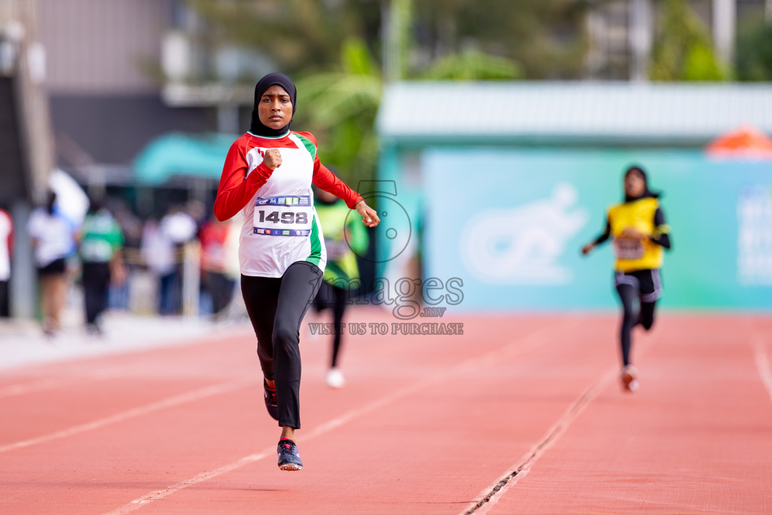 Day 3 of MWSC Interschool Athletics Championships 2024 held in Hulhumale Running Track, Hulhumale, Maldives on Monday, 11th November 2024. 
Photos by: Hassan Simah / Images.mv