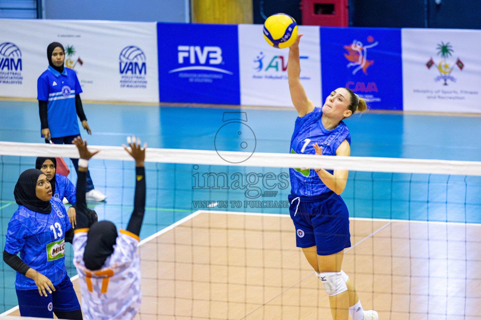 Police Club vs Flexor Sports Club in Day 1 of National Volleyball League 2025 - Women's Division held in Male', Maldives on Saturday, 19th April 2025 at Social Center Indoor Hall Photos 
By: Hassan Simah / images.mv