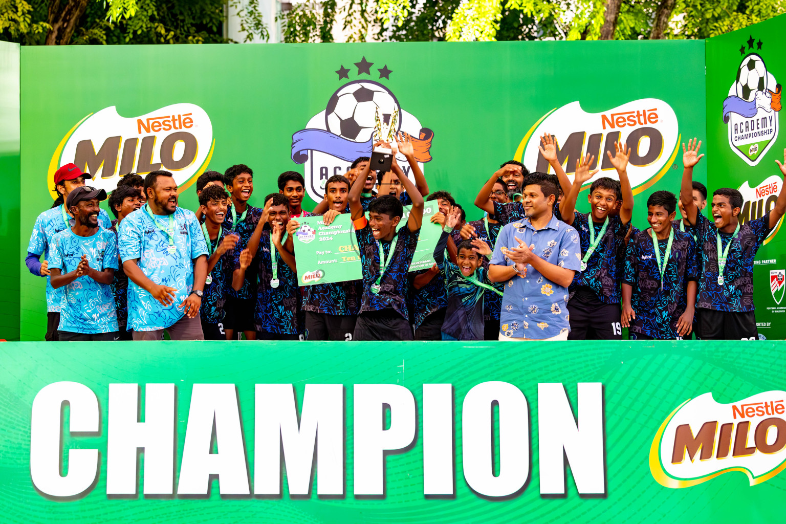 Day 4 of MILO Academy Championship 2024 (U-14) was held in Henveyru Stadium, Male', Maldives on Sunday, 3rd November 2024. Photos: Ismail Thoriq / Images.mv