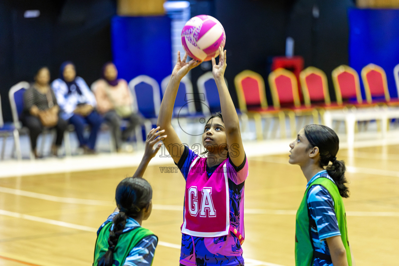 High Fluers vsN Sports Academy in Day 5 of 3rd Netball Junior Championship, held at Social Center on Thursday 23rd January 2025 . Photos: Shuu Abdul Sattar / images.mv