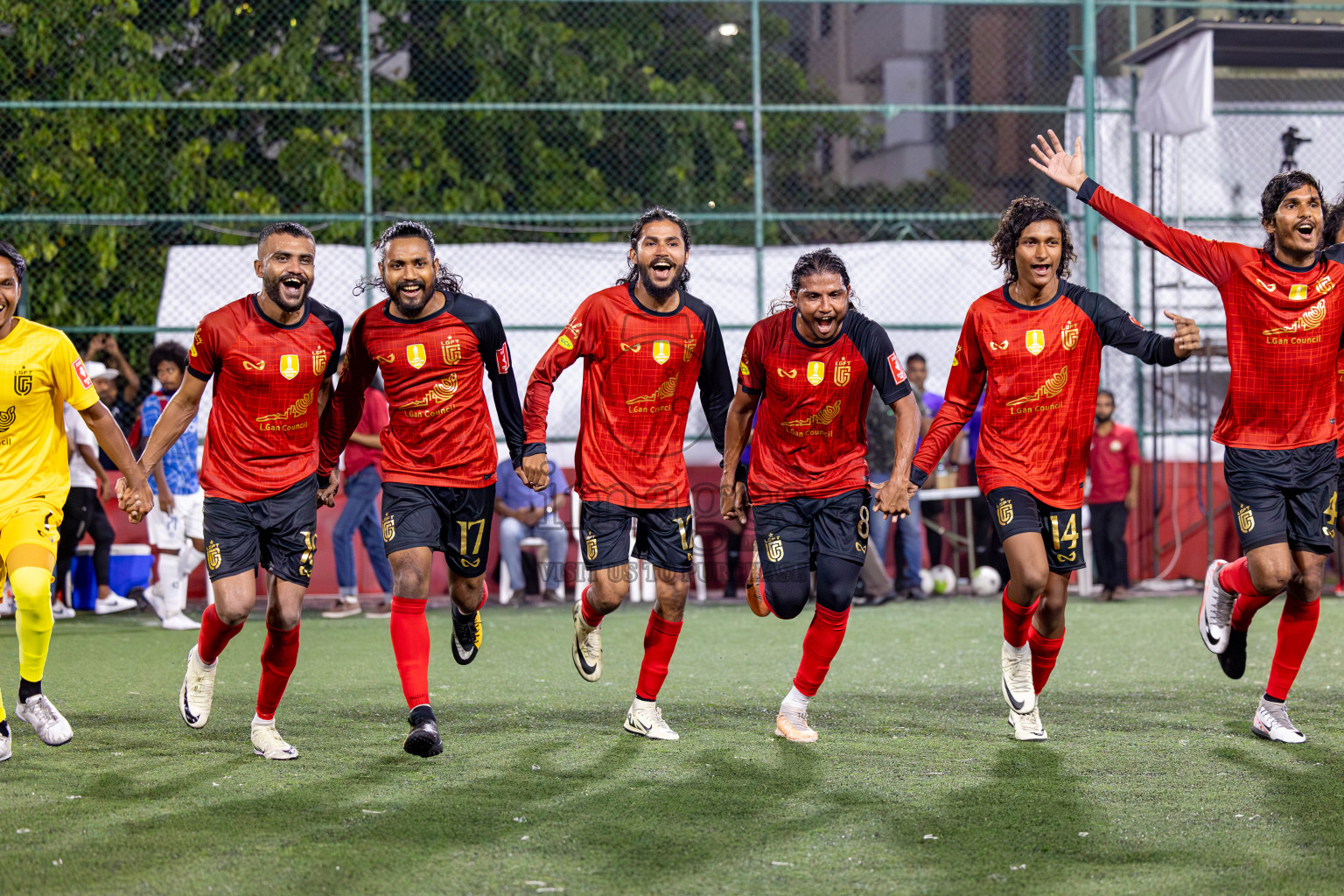 L. Gan VS HDh. Naivaadhoo in Round of 16 on Day 40 of Golden Futsal Challenge 2024 which was held on Tuesday, 27th February 2024, in Hulhumale', Maldives Photos: Hassan Simah / images.mv