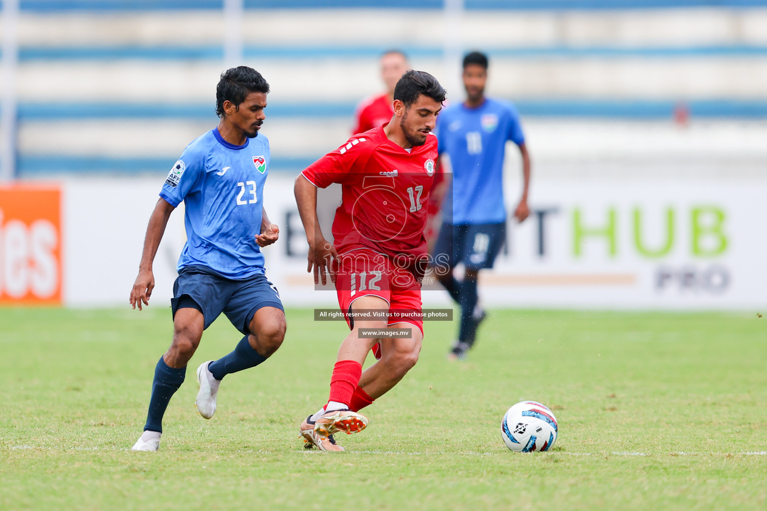 Lebanon vs Maldives in SAFF Championship 2023 held in Sree Kanteerava Stadium, Bengaluru, India, on Tuesday, 28th June 2023. Photos: Nausham Waheed, Hassan Simah / images.mv