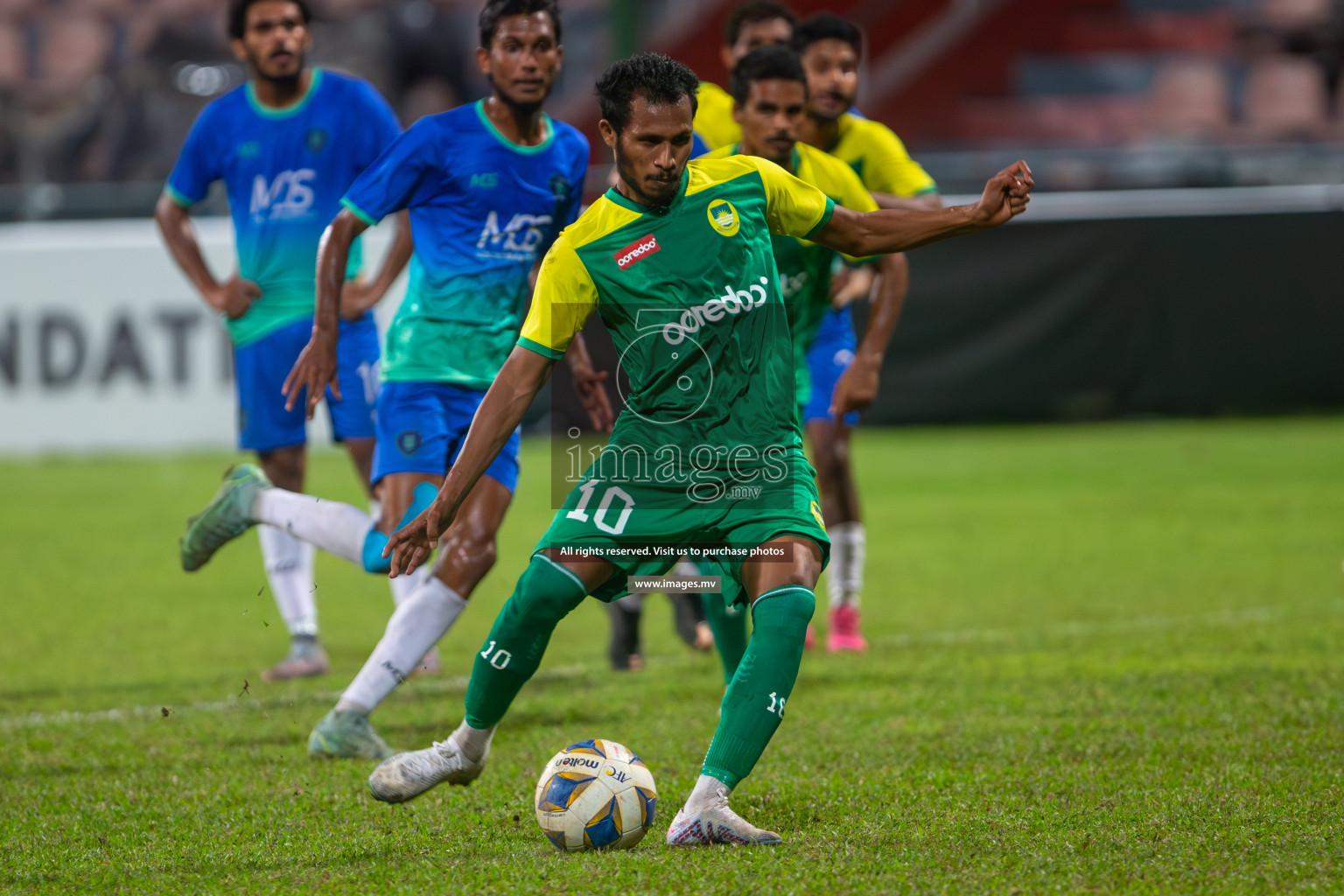 Dhivehi Premier League 2023 - Maziya Sports & Recreation vs Super United Sports, held in National Football Stadium, Male', Maldives  Photos: Mohamed Mahfooz Moosa/ Images.mv