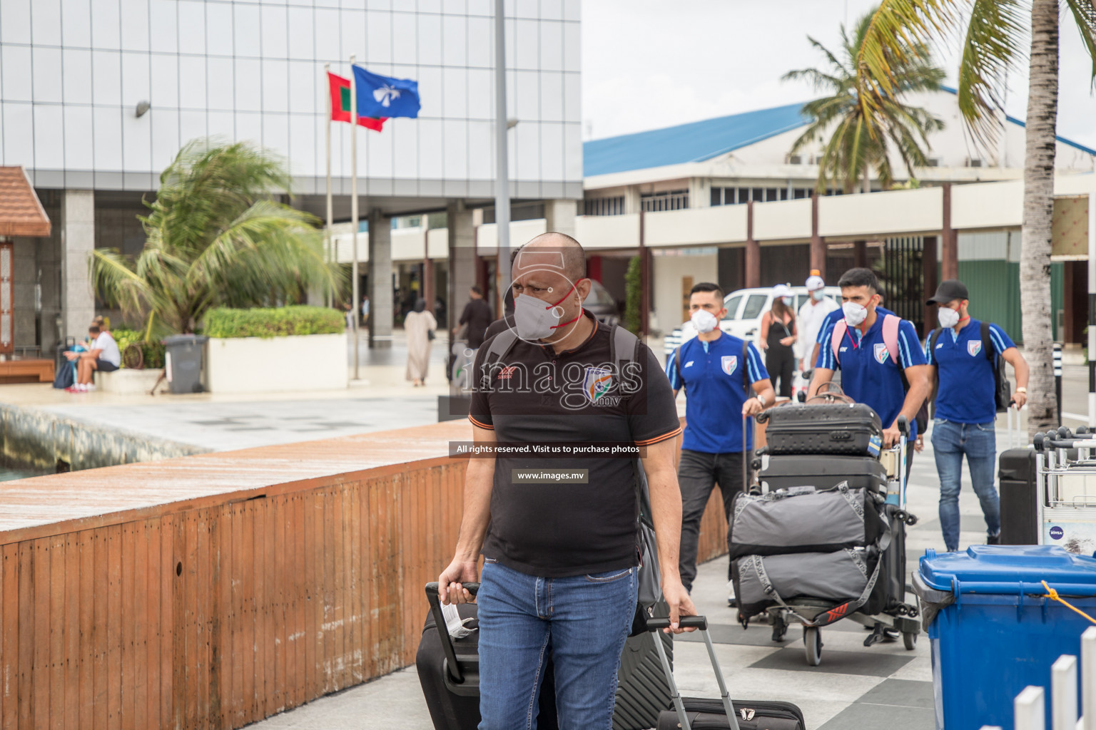 Arrival of Indian Football Team in Velana International Airport, Male' Maldives for SAFF Championship 2021 on 28 September 2021