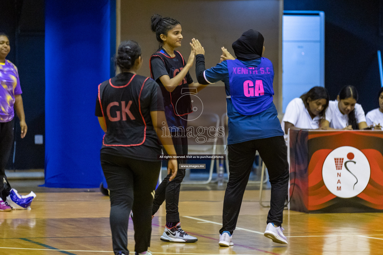 Xenith Sports Club vs Youth United Sports Club in the Milo National Netball Tournament 2022 on 18 July 2022, held in Social Center, Male', Maldives. Photographer: Shuu, Hassan Simah / Images.mv