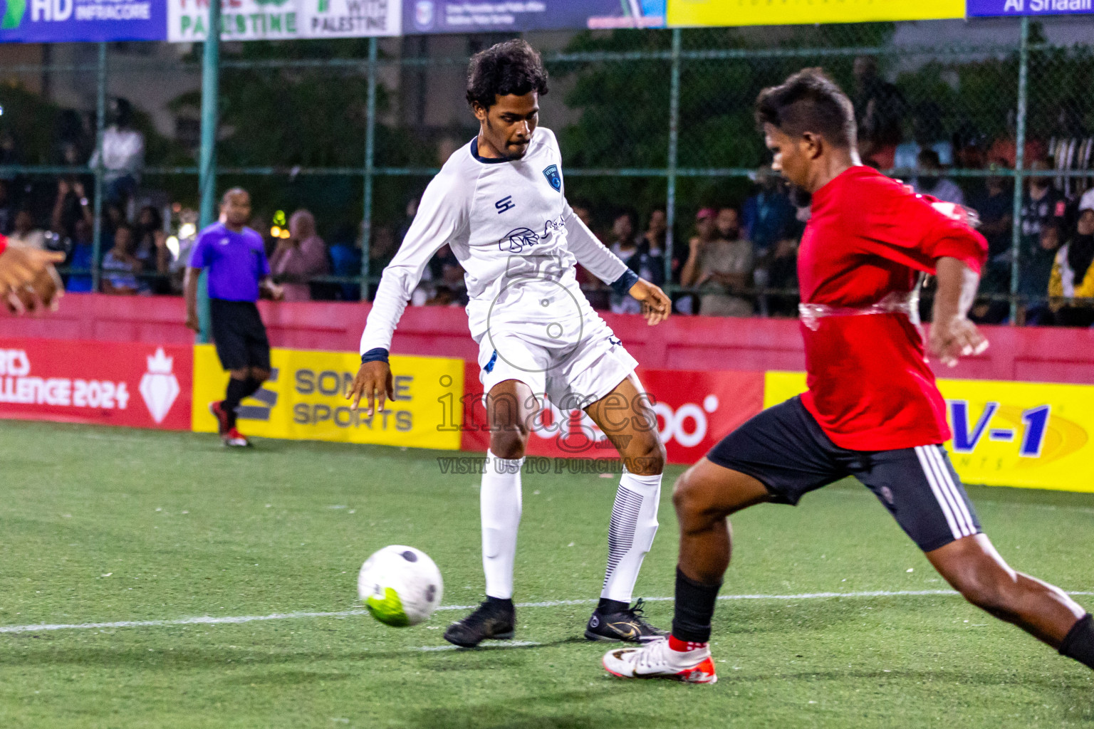 M. Raiymandhoo vs M. Veyvah in Day 19 of Golden Futsal Challenge 2024 was held on Friday, 2nd February 2024 in Hulhumale', Maldives Photos: Hassan Simah / images.mv