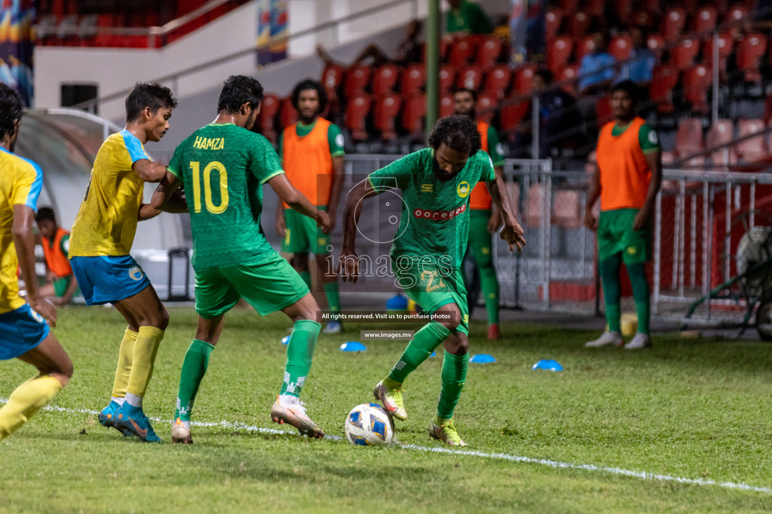 Club Valencia vs Maziya SRC in Ooredoo Dhivehi Premier League 2021/22 on 06 July 2022, held in National Football Stadium, Male', Maldives