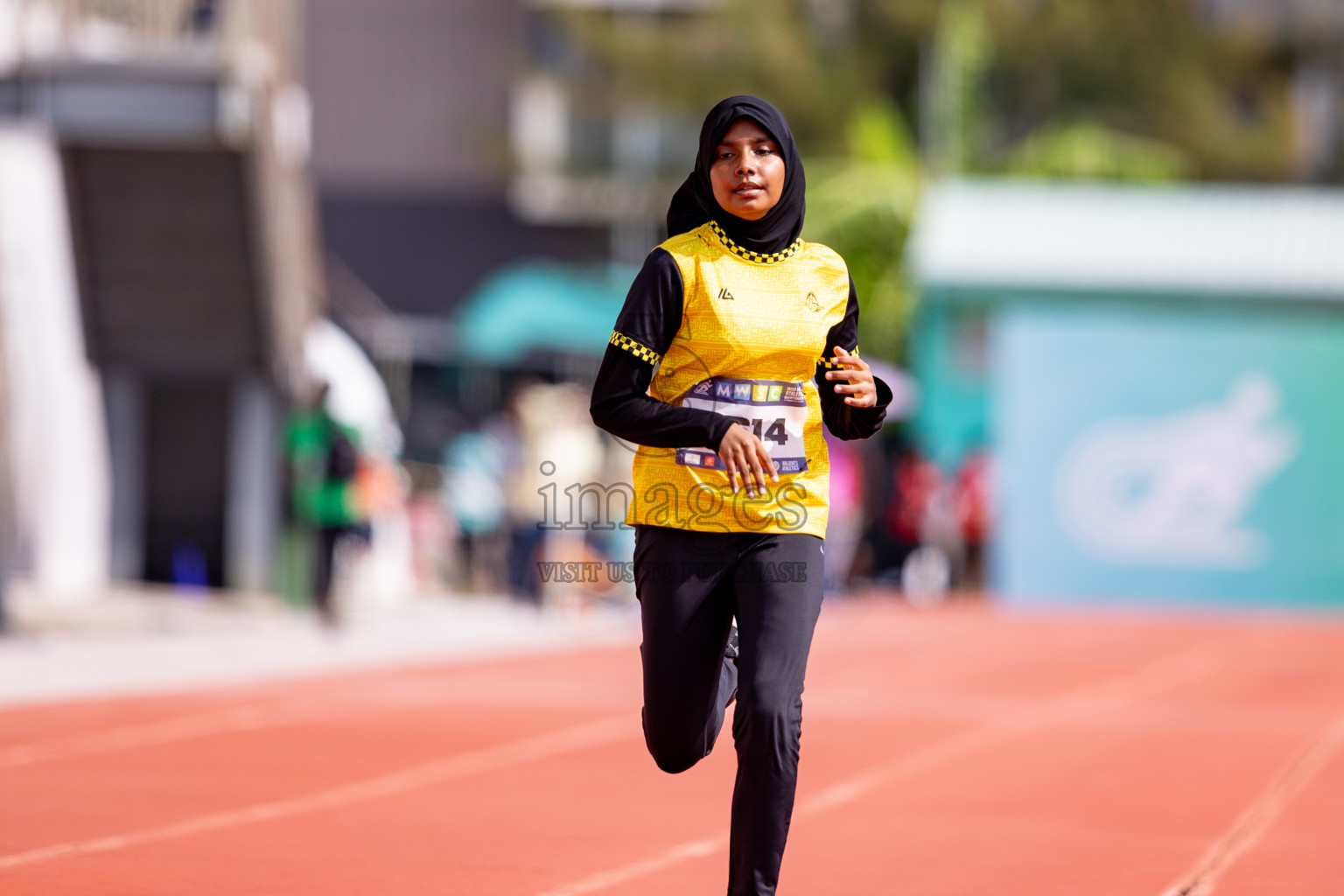 Day 3 of MWSC Interschool Athletics Championships 2024 held in Hulhumale Running Track, Hulhumale, Maldives on Monday, 11th November 2024. 
Photos by: Hassan Simah / Images.mv