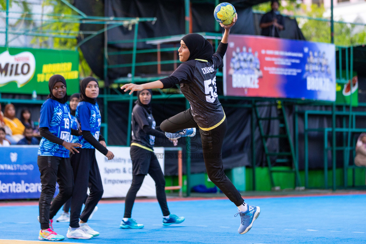 Day 7 of 10th National Handball Tournament 2023, held in Handball ground, Male', Maldives on Sunday, 4th December 2023 Photos: Nausham Waheed/ Images.mv