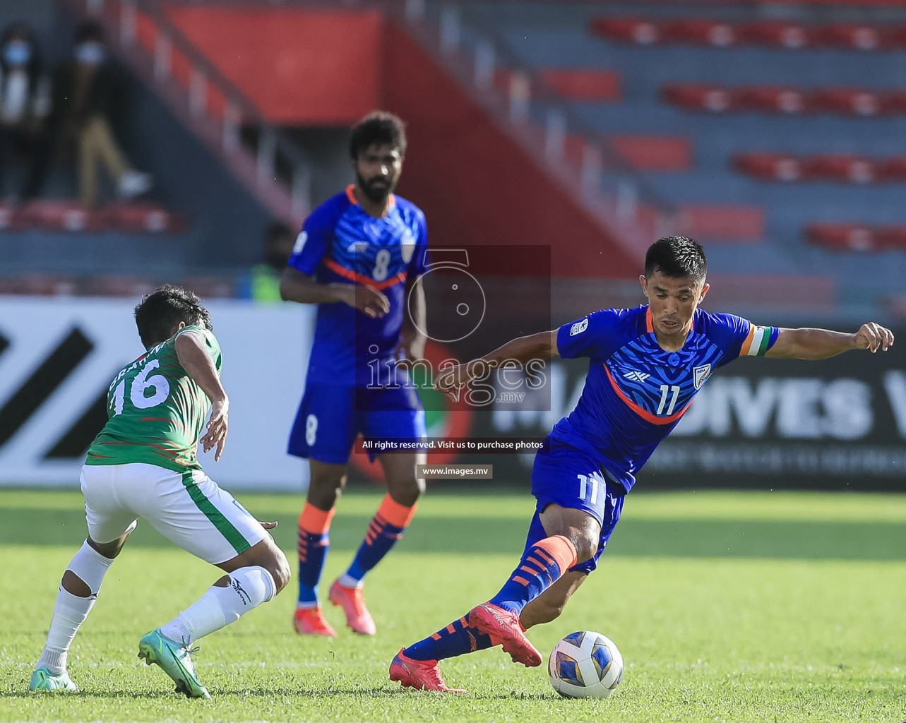 Bangladesh vs India in SAFF Championship 2021 held on 1st October 2021 in Galolhu National Stadium, Male', Maldives