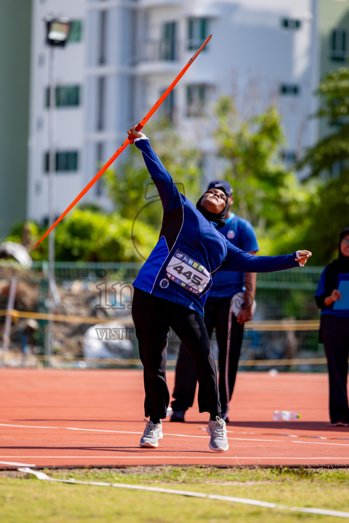 Day 4 of MWSC Interschool Athletics Championships 2024 held in Hulhumale Running Track, Hulhumale, Maldives on Tuesday, 12th November 2024. Photos by: Nausham Waheed / Images.mv