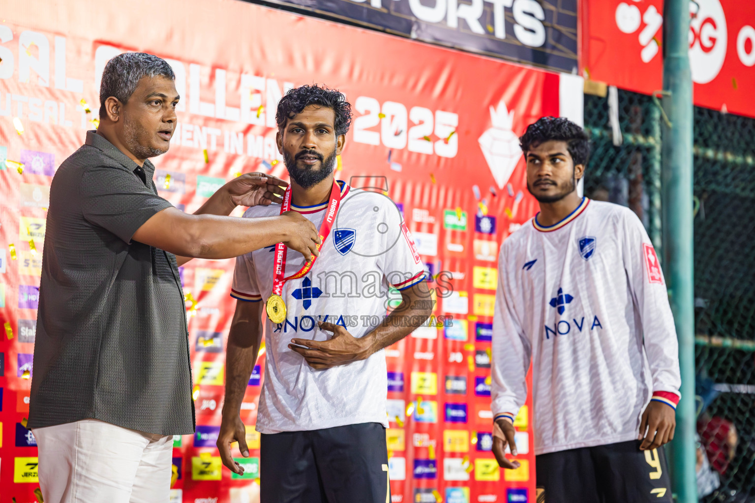 Dh Kudahuvadhoo vs Dh Maaenboodhoo in Dhaalu Atoll Finals in Day 25 of Golden Futsal Challenge 2025 was held on Wednesday , 28th January 2025, in Hulhumale', Maldives. Photos: Abdulla Abeed / images.mv