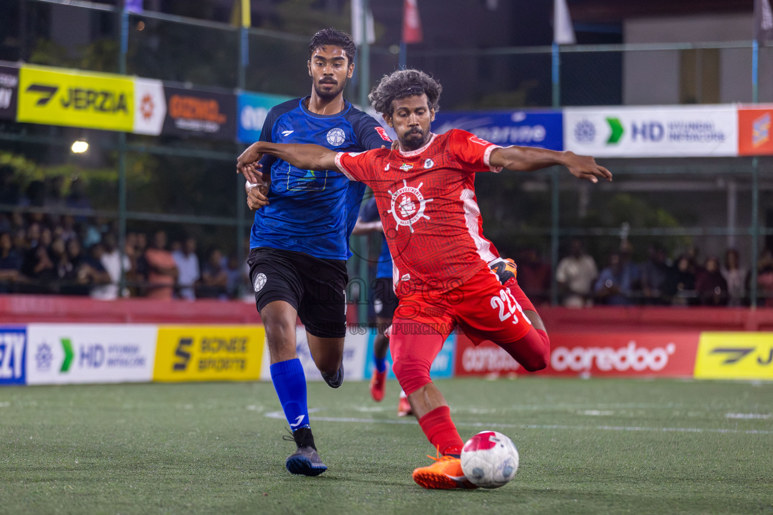 Ha. Maarandhoo vs Ha. Hoarafushi in Day 13 of Golden Futsal Challenge 2024 was held on Saturday, 27th January 2024, in Hulhumale', Maldives Photos: Mohamed Mahfooz Moosa / images.mv