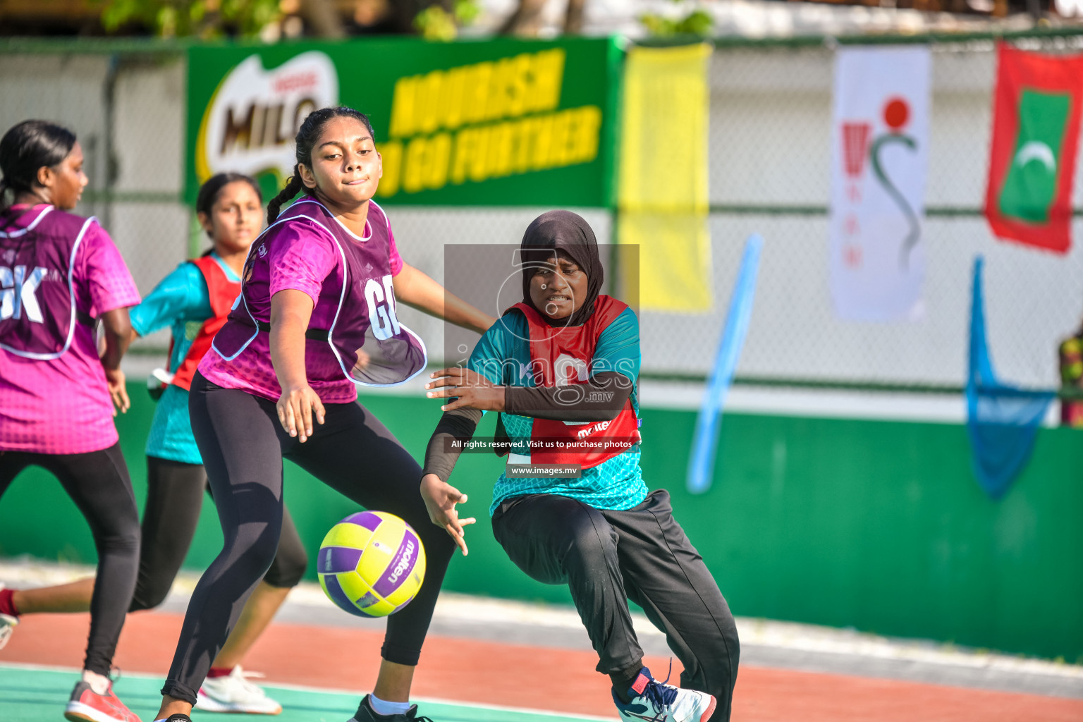 Day3 of Junior Netball Championship 2022 on 5 March 2022 held in Male', Maldives. Photos by Nausham Waheed.