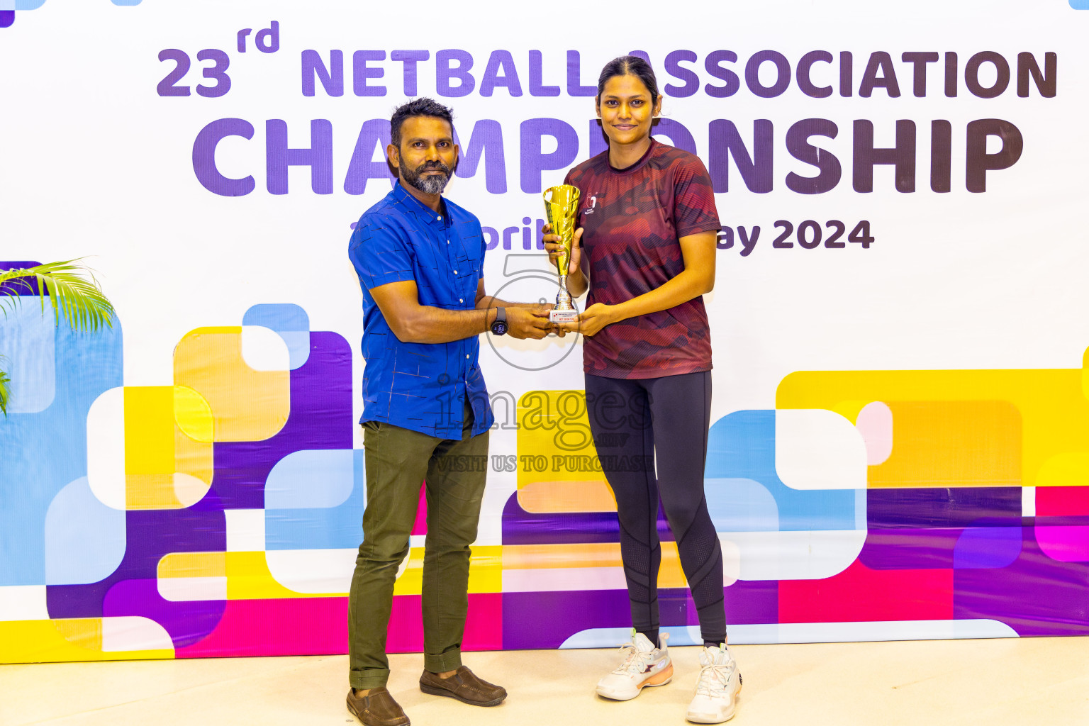 Final of 23rd Netball Association Championship was held in Social Canter at Male', Maldives on Sunday, 5th May 2024. Photos: Nausham Waheed / images.mv