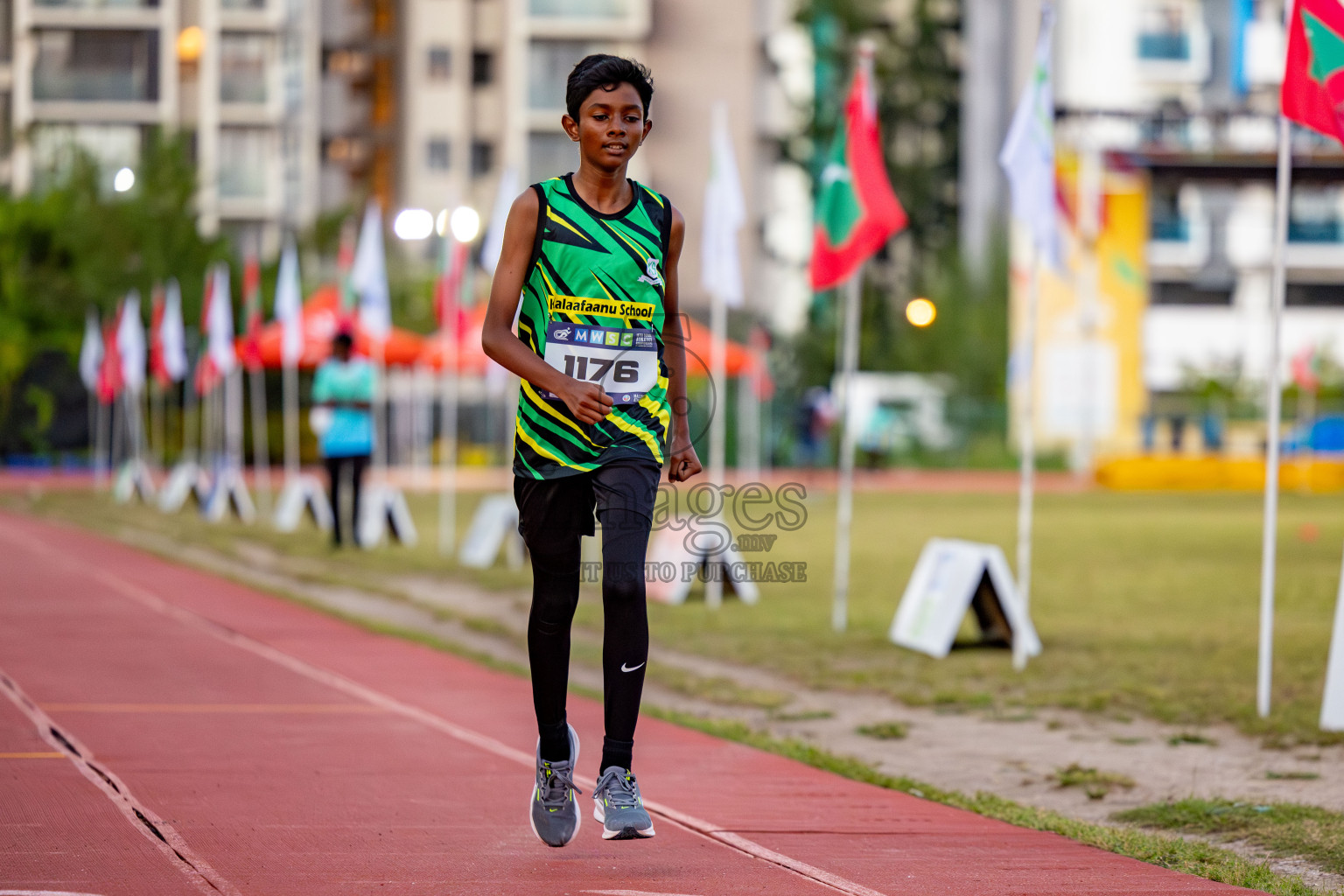 Day 1 of MWSC Interschool Athletics Championships 2024 held in Hulhumale Running Track, Hulhumale, Maldives on Saturday, 9th November 2024. 
Photos by: Hassan Simah / Images.mv