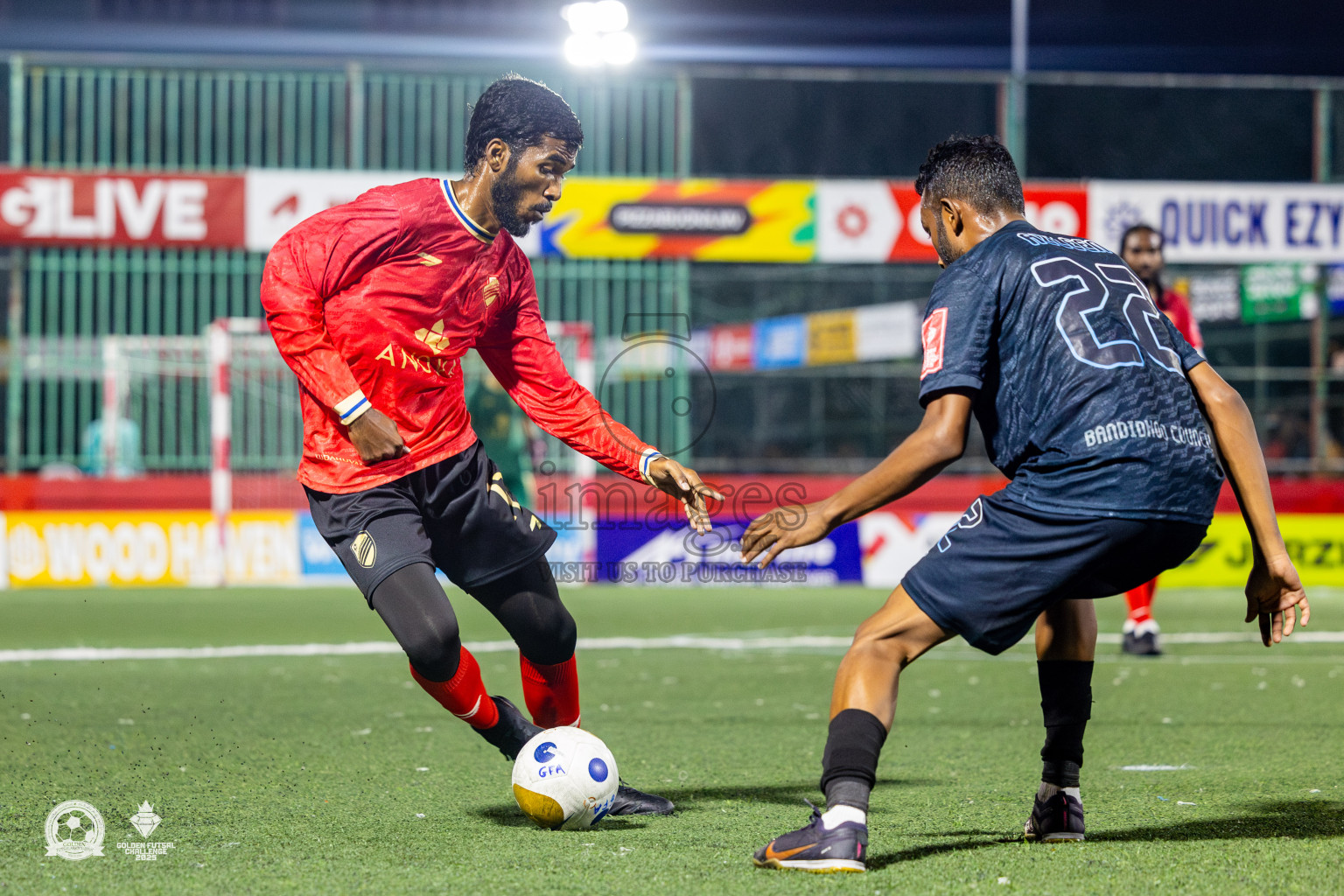 Dh Kudahuvadhoo vs Dh Bandidhoo in Day 21 of Golden Futsal Challenge 2025 was held on Saturday , 25th January 2025, in Hulhumale', Maldives. Photos: Nausham Waheed / images.mv