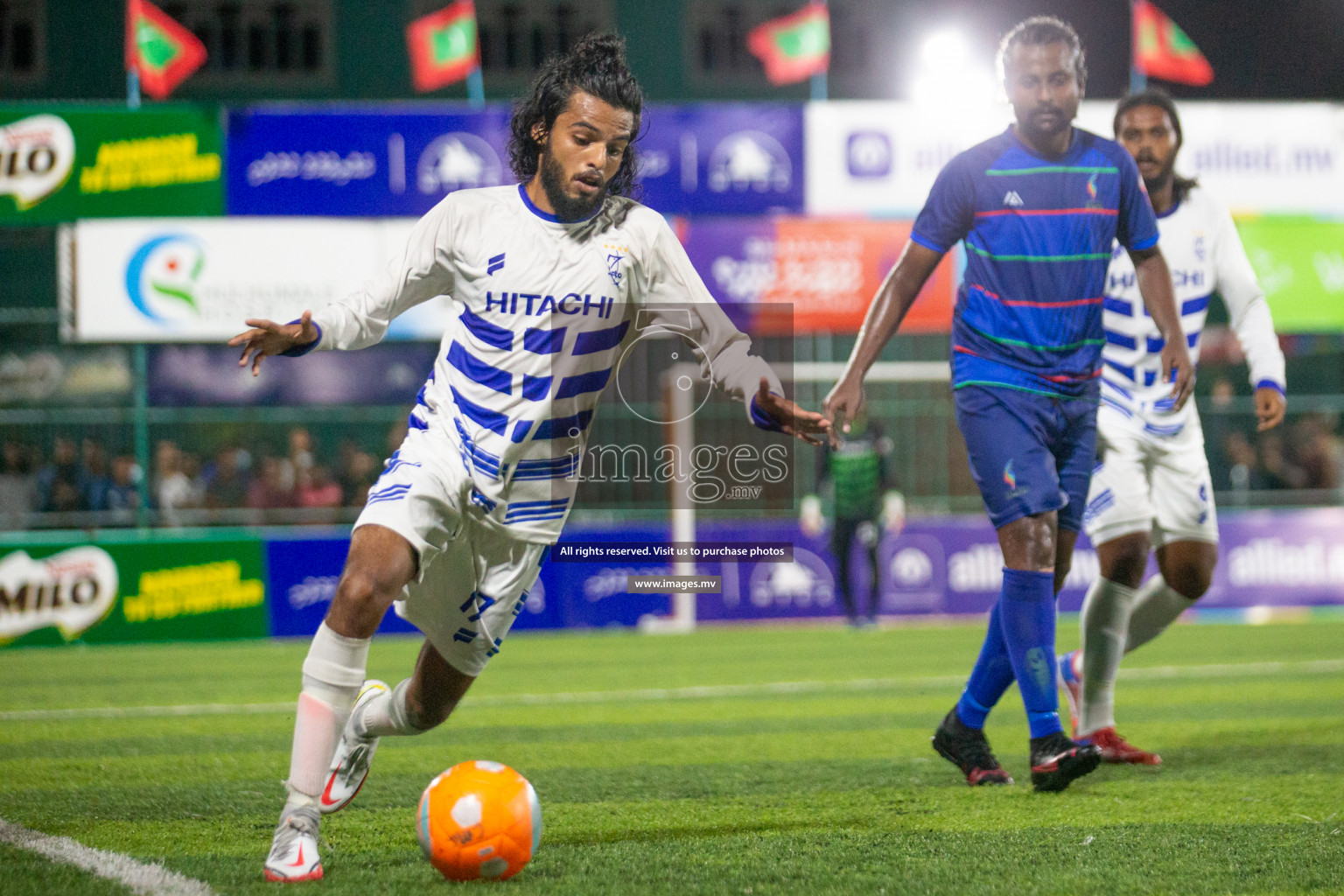 STO RC Vs Team Fenaka in the Quarter Finals of Club Maldives 2021 held in Hulhumale, Maldives on 13 December 2021. Photos: Nasam Thaufeeq