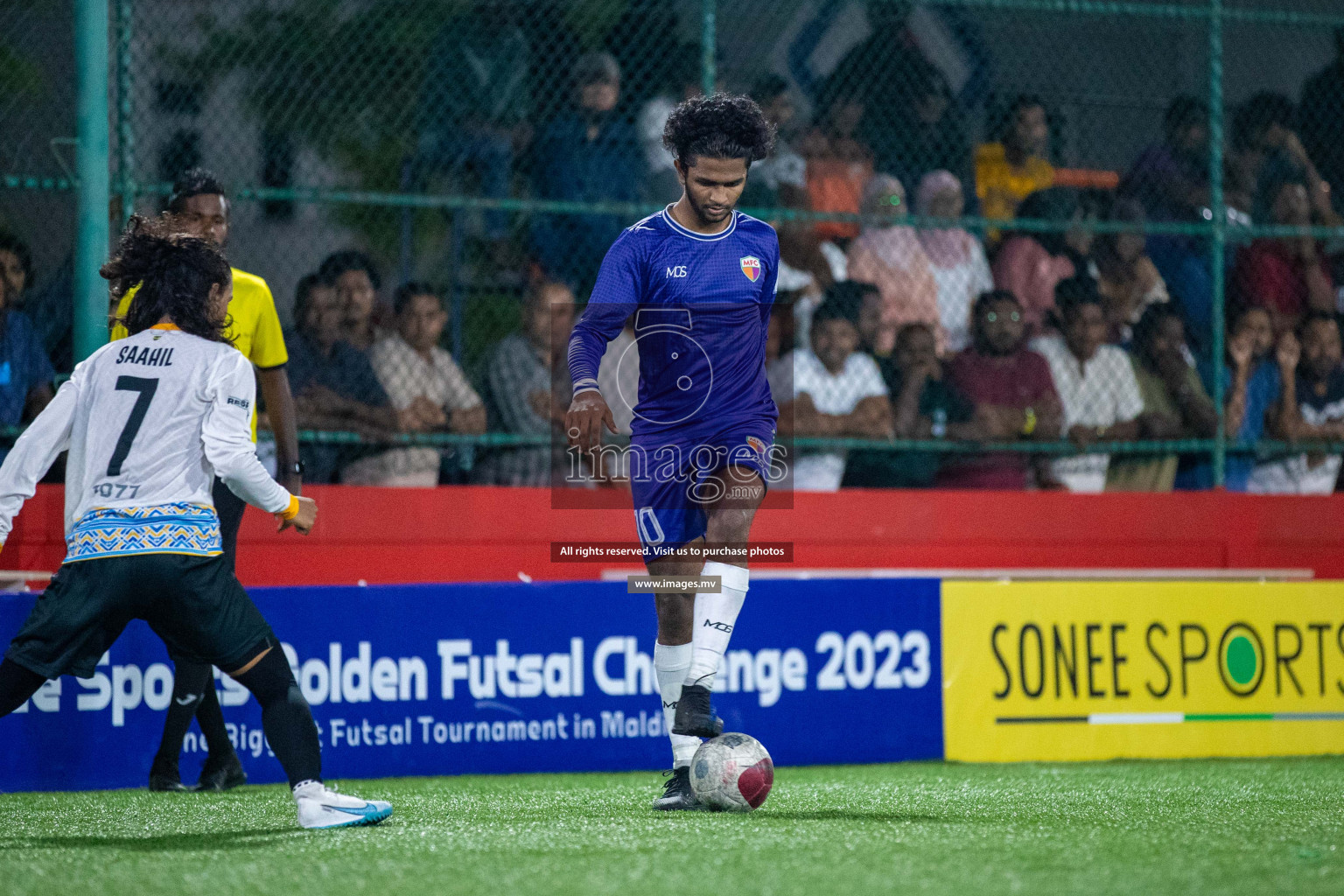 GA. Maamendhoo vs GA. Nilandhoo in Day 7 of Golden Futsal Challenge 2023 on 11 February 2023 in Hulhumale, Male, Maldives