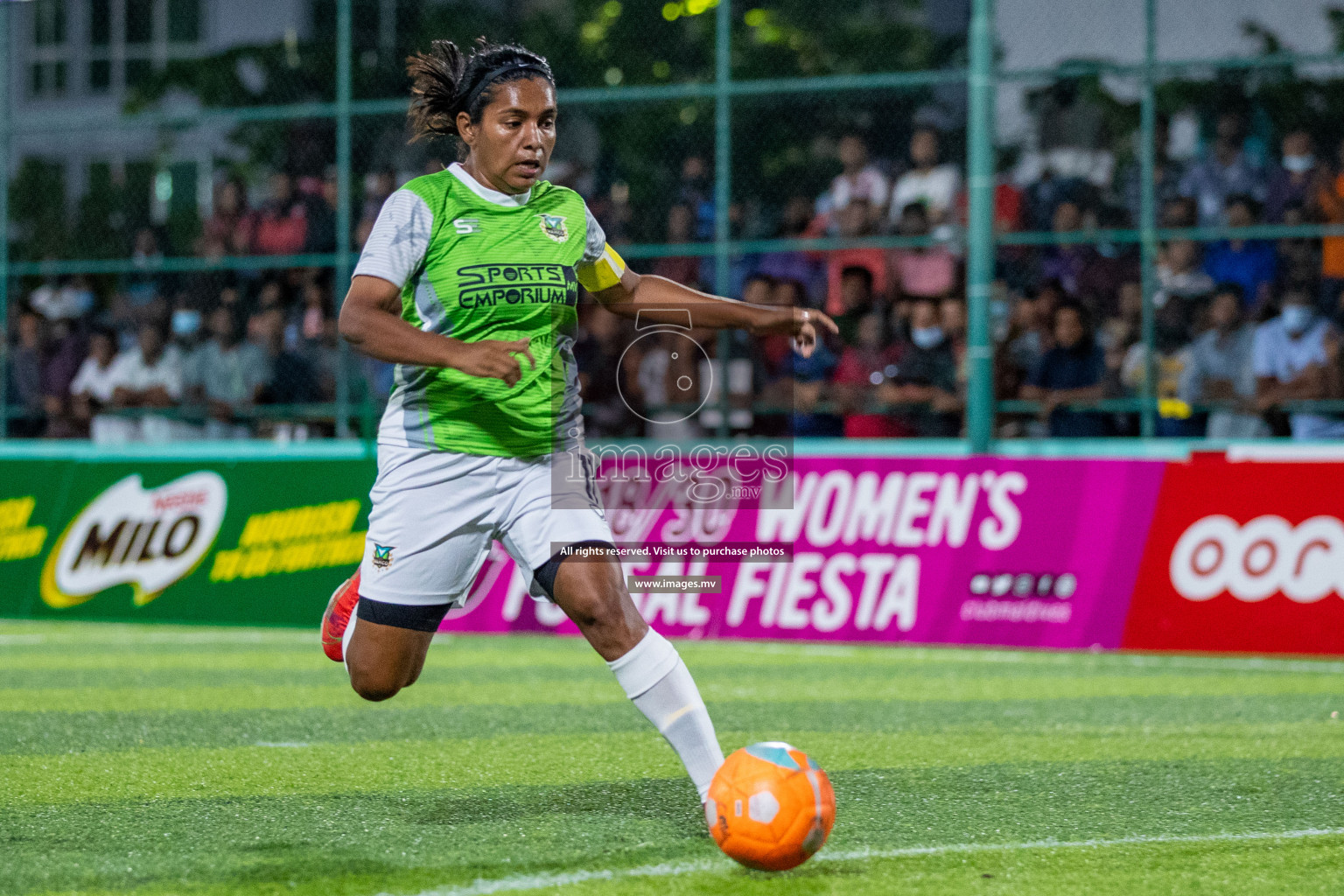 Club WAMCO vs DSC in the Semi Finals of 18/30 Women's Futsal Fiesta 2021 held in Hulhumale, Maldives on 14th December 2021. Photos: Ismail Thoriq / images.mv