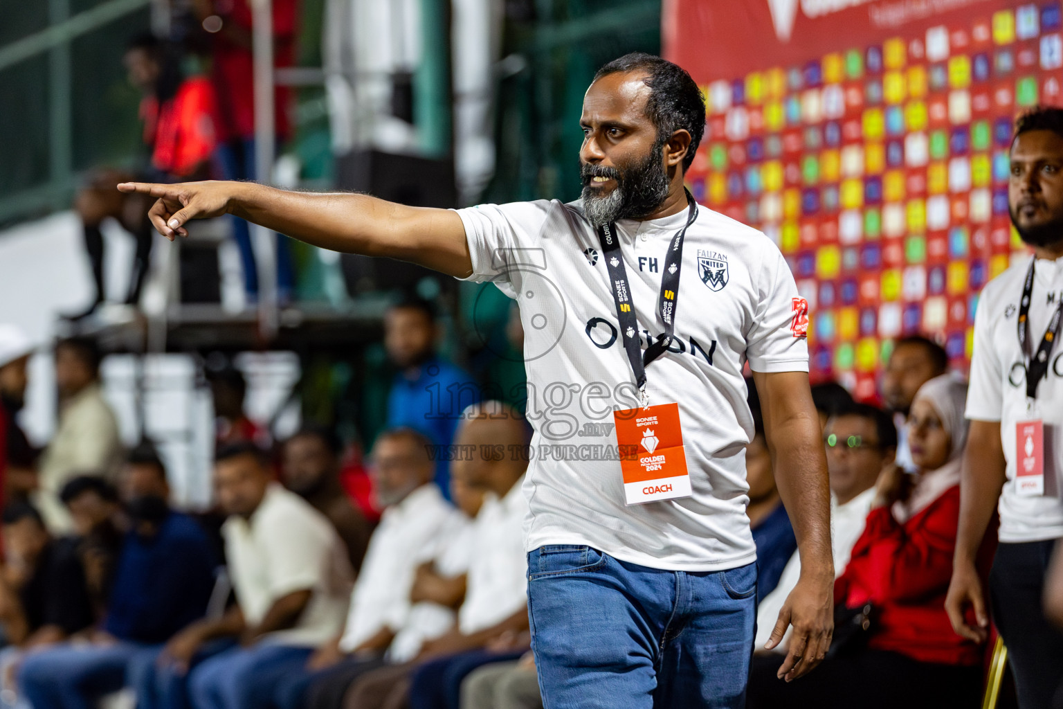 L. Gan VS B. Eydhafushi in the Finals of Golden Futsal Challenge 2024 which was held on Thursday, 7th March 2024, in Hulhumale', Maldives. 
Photos: Hassan Simah / images.mv