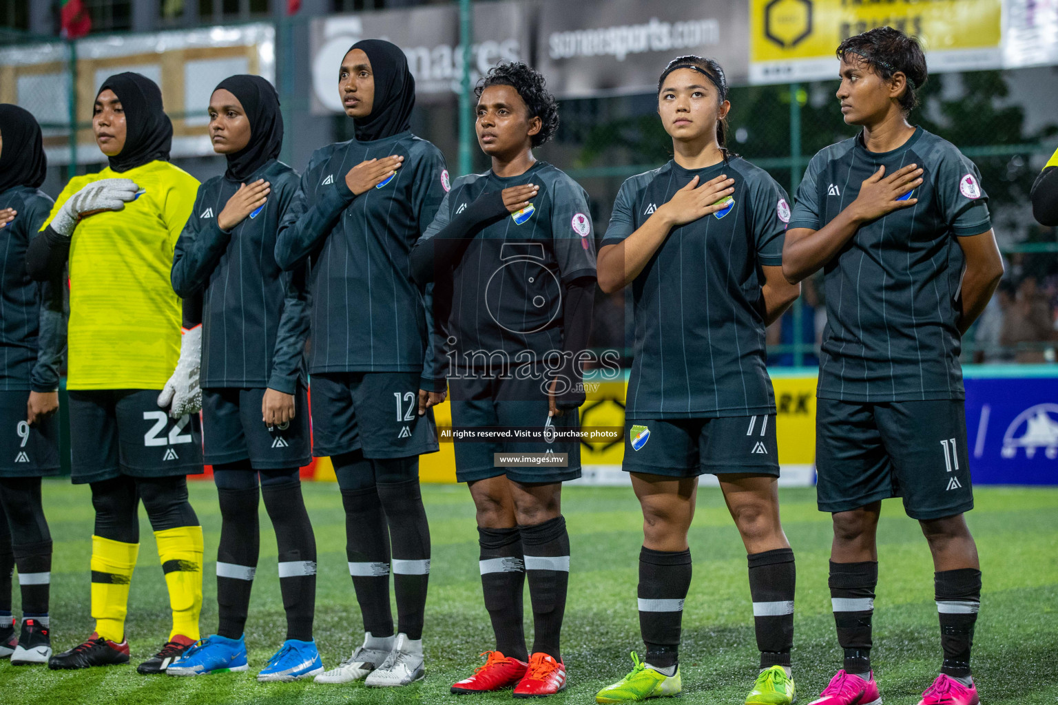 Club WAMCO vs DSC in the Semi Finals of 18/30 Women's Futsal Fiesta 2021 held in Hulhumale, Maldives on 14th December 2021. Photos: Ismail Thoriq / images.mv