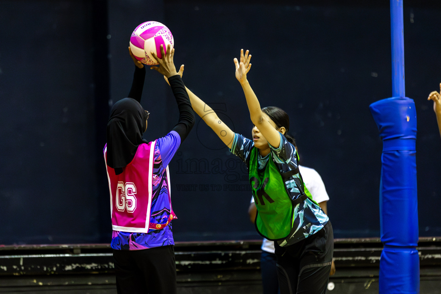 High Fluers vsN Sports Academy in Day 5 of 3rd Netball Junior Championship, held at Social Center on Thursday 23rd January 2025 . Photos: Shuu Abdul Sattar / images.mv
