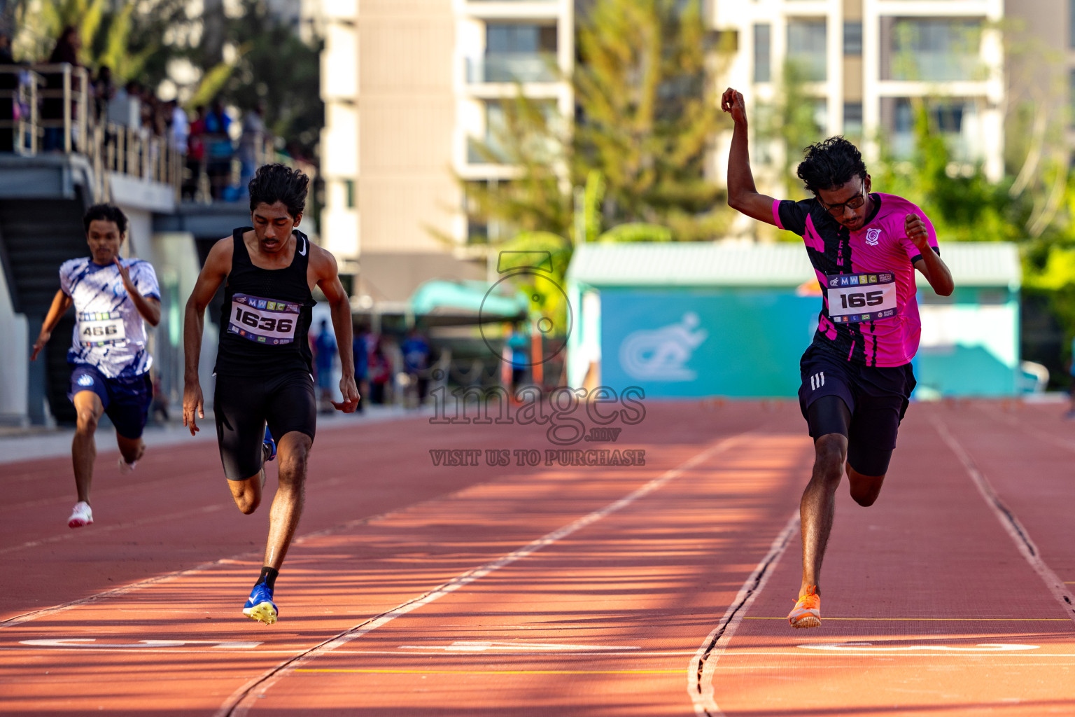 Day 1 of MWSC Interschool Athletics Championships 2024 held in Hulhumale Running Track, Hulhumale, Maldives on Saturday, 9th November 2024. 
Photos by: Hassan Simah / Images.mv