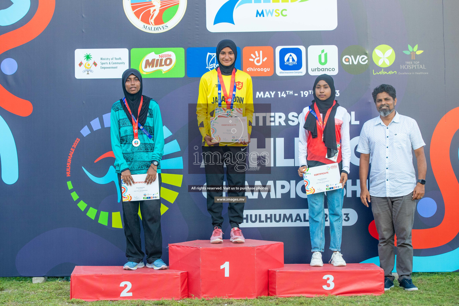 Day two of Inter School Athletics Championship 2023 was held at Hulhumale' Running Track at Hulhumale', Maldives on Sunday, 15th May 2023. Photos: Nausham Waheed / images.mv