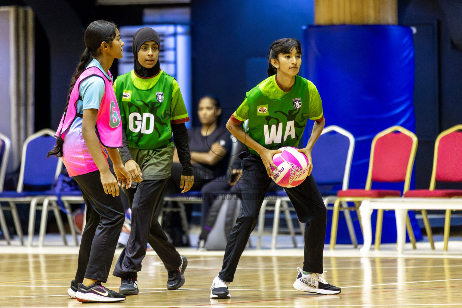 Fionti SC vs Young Netters A in Day 6  of 3rd Netball Junior Championship, held at Social Center on Friday 24th January 2025 . Photos: Shuu Abdul Sattar / images.mv
