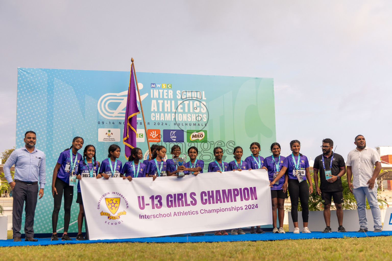 Day 6 of MWSC Interschool Athletics Championships 2024 held in Hulhumale Running Track, Hulhumale, Maldives on Thursday, 14th November 2024. Photos by: Ismail Thoriq / Images.mv