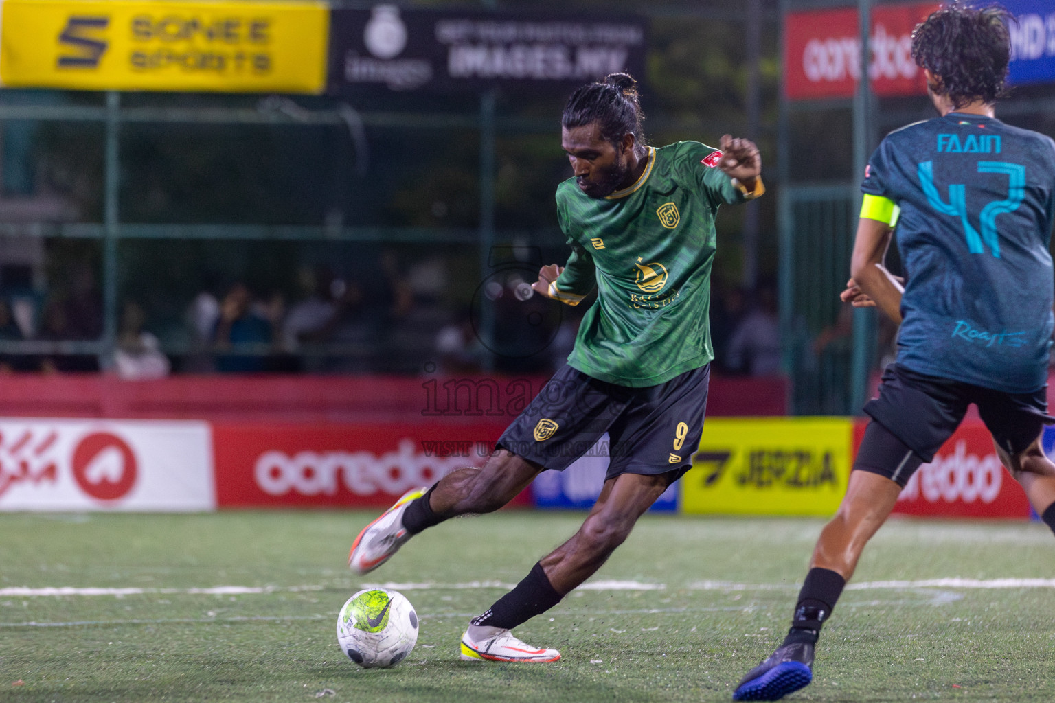 Sh Feevah vs Sh Feydhoo in Day 5 of Golden Futsal Challenge 2024 was held on Friday, 19th January 2024, in Hulhumale', Maldives Photos: Mohamed Mahfooz Moosa / images.mv