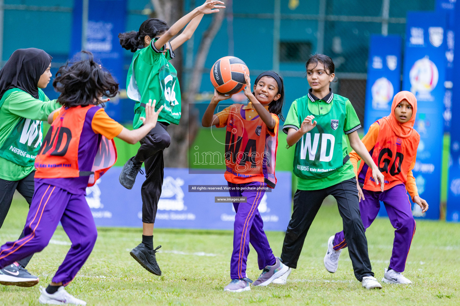 Day 1 of Nestle' Kids Netball Fiesta 2023 held in Henveyru Stadium, Male', Maldives on Thursday, 30th November 2023. Photos by Nausham Waheed / Images.mv